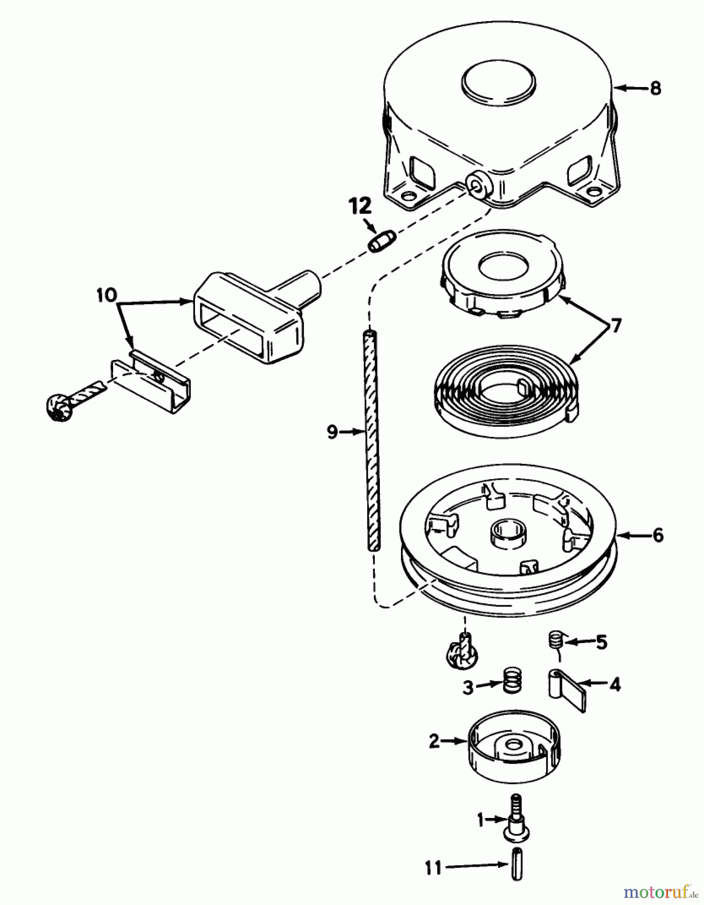  Toro Neu Mowers, Walk-Behind Seite 1 20588 - Toro Lawnmower, 1985 (5000001-5999999) REWIND STARTER N0. 590420A