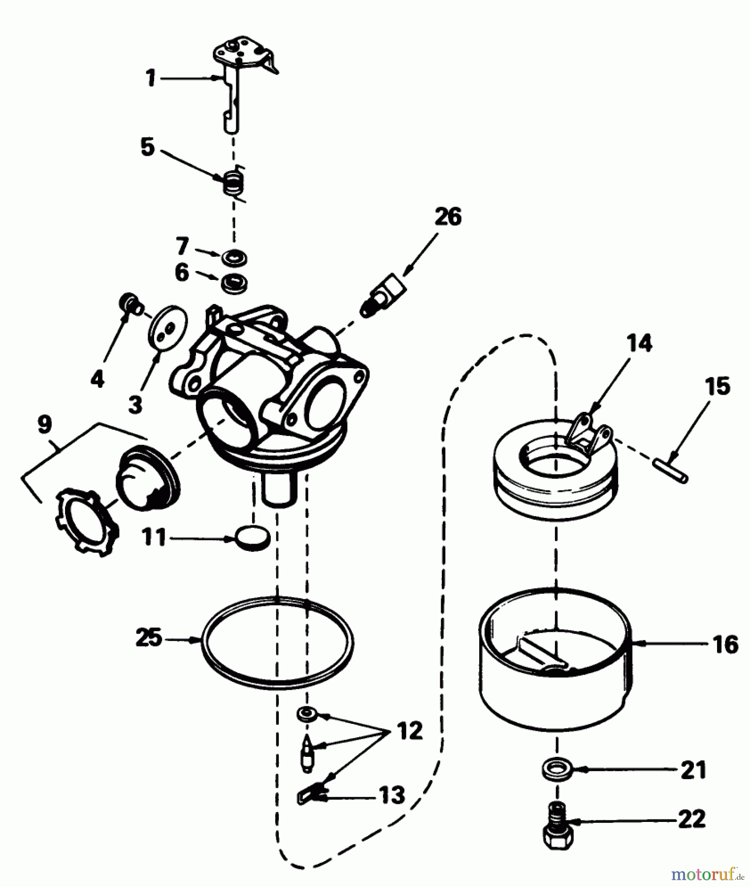  Toro Neu Mowers, Walk-Behind Seite 1 20588 - Toro Lawnmower, 1986 (6000001-6999999) CARBURETOR NO. 632098