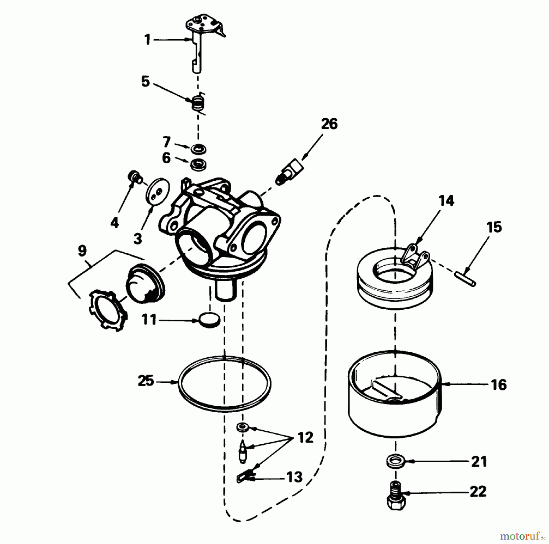  Toro Neu Mowers, Walk-Behind Seite 1 20588 - Toro Lawnmower, 1987 (7000001-7999999) CARBURETOR NO. 632098