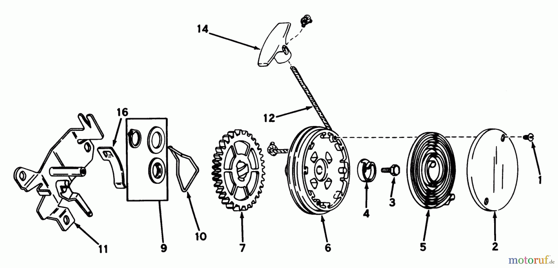  Toro Neu Mowers, Walk-Behind Seite 1 20610 - Toro Lawnmower, 1980 (0000001-0999999) REWIND STARTER NO. 590519