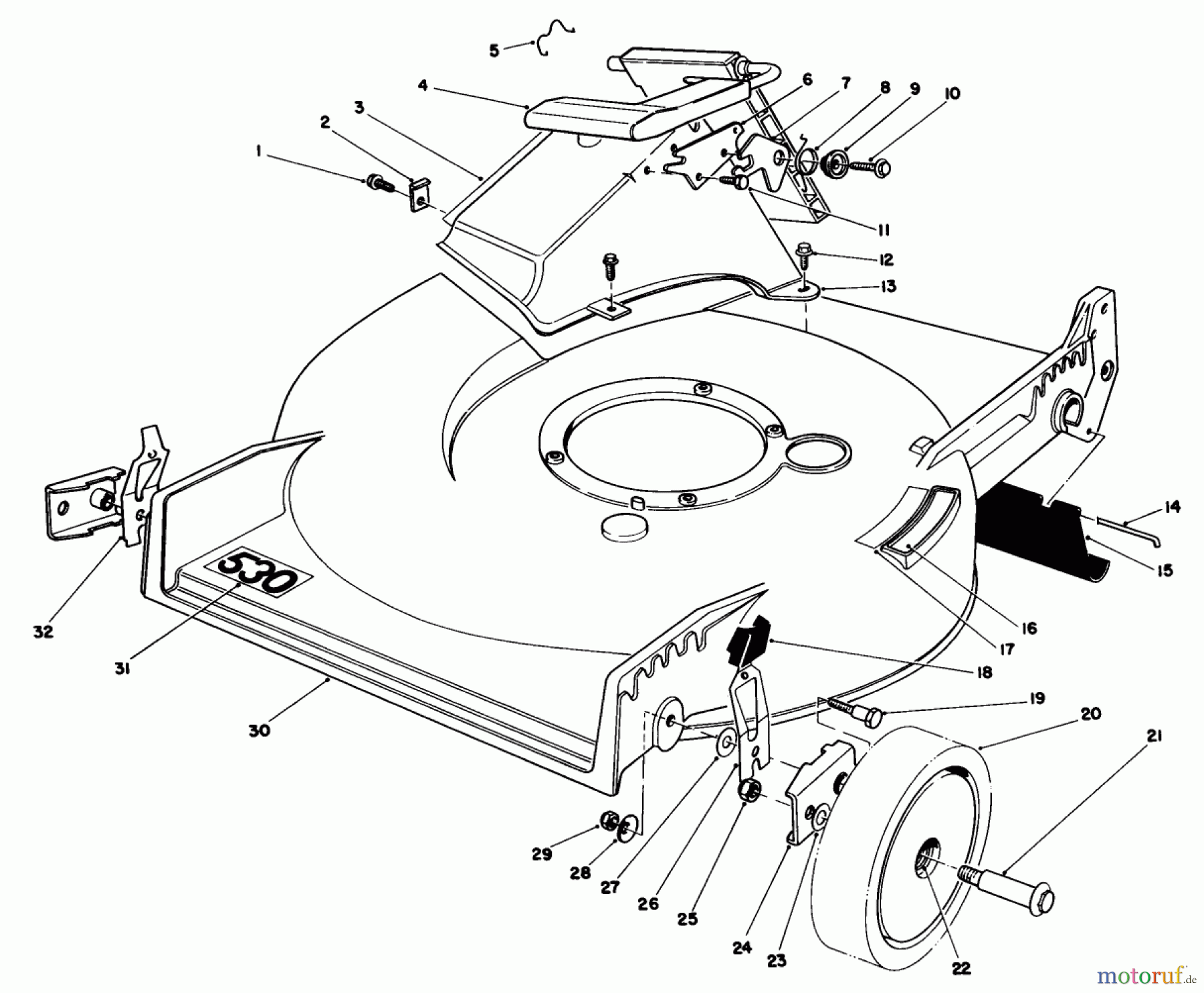  Toro Neu Mowers, Walk-Behind Seite 1 20610C - Toro Lawnmower, 1985 (5000001-5999999) HOUSING ASSEMBLY