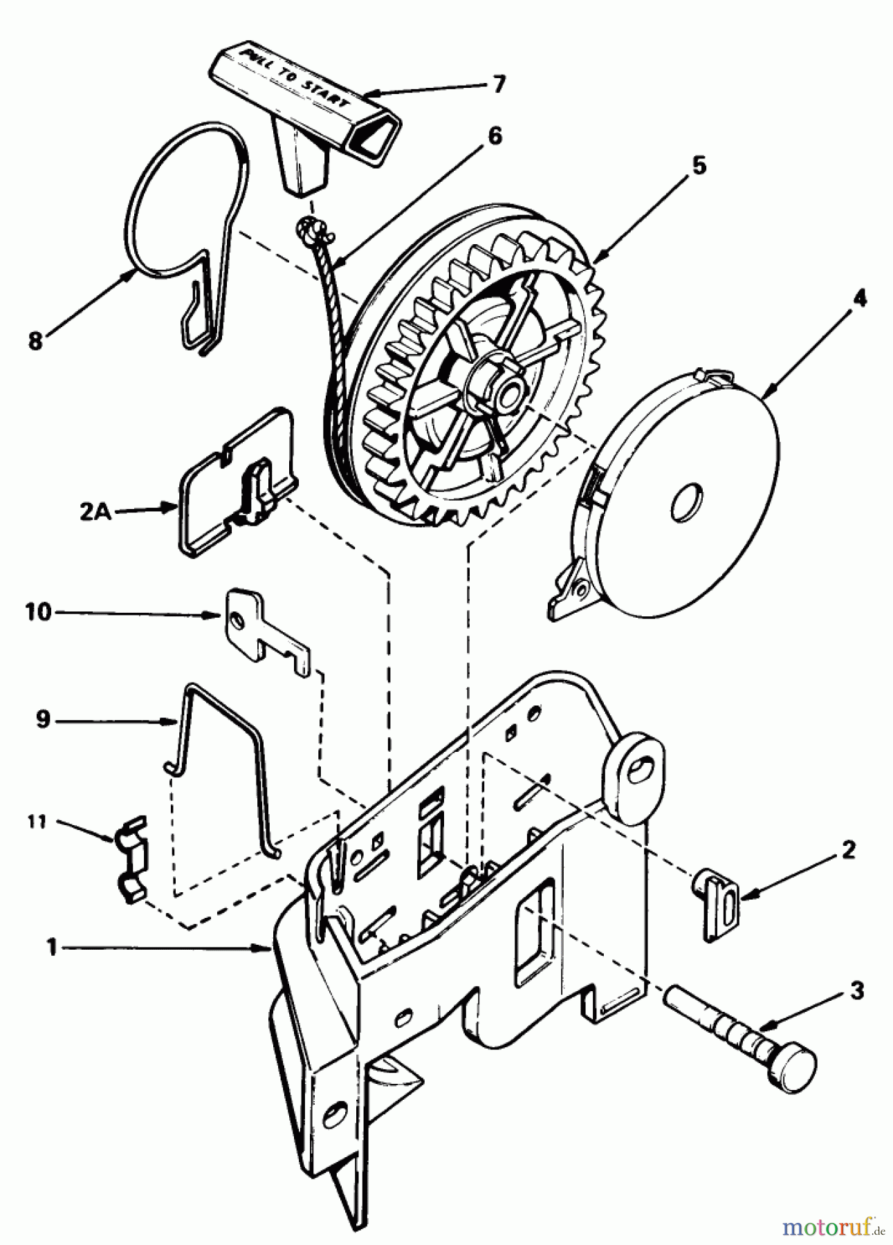  Toro Neu Mowers, Walk-Behind Seite 1 20610C - Toro Lawnmower, 1985 (5000001-5999999) REWIND STARTER NO. 590531