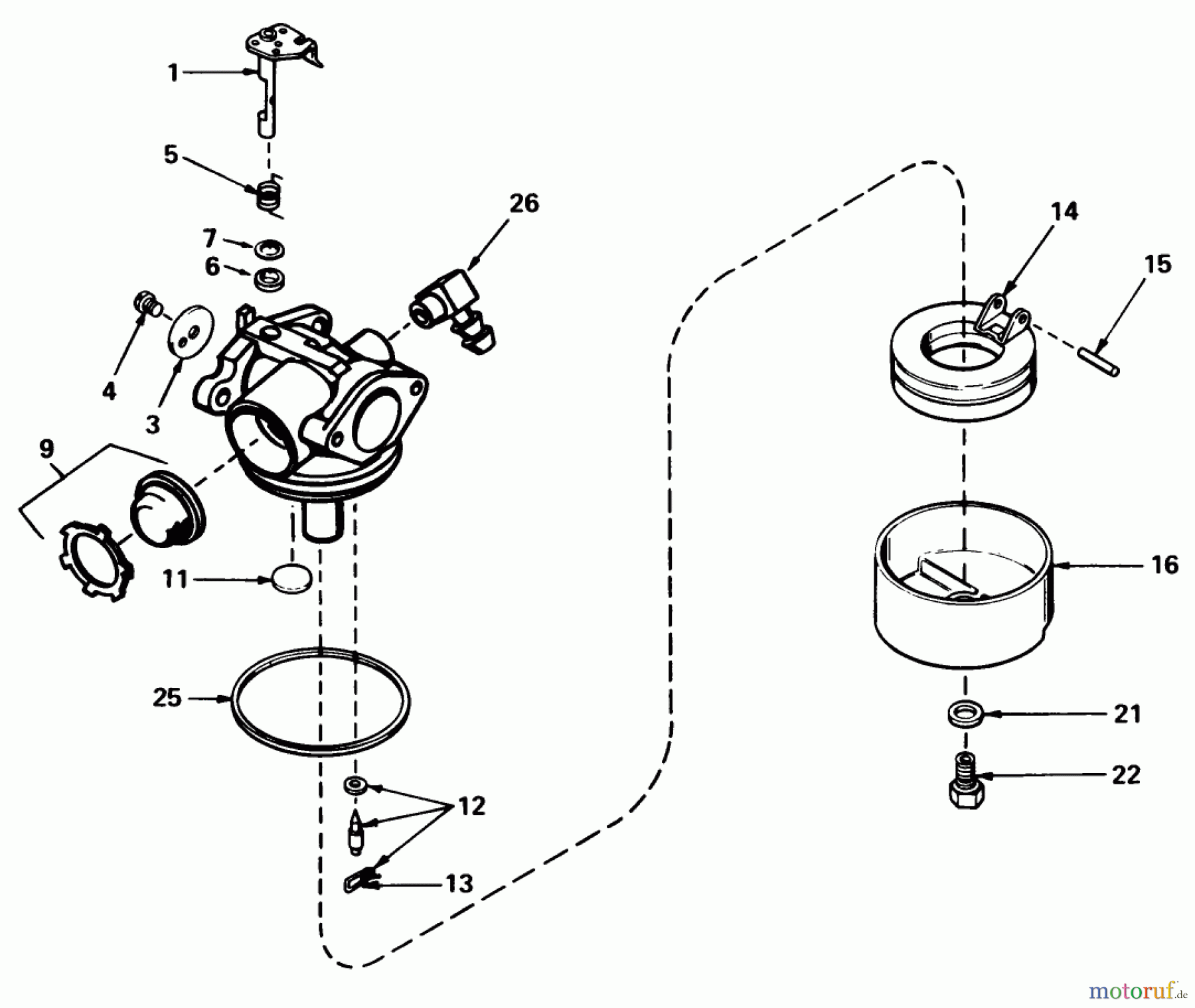  Toro Neu Mowers, Walk-Behind Seite 1 20611 - Toro Lawnmower, 1989 (9000001-9999999) CARBURETOR NO. 632098