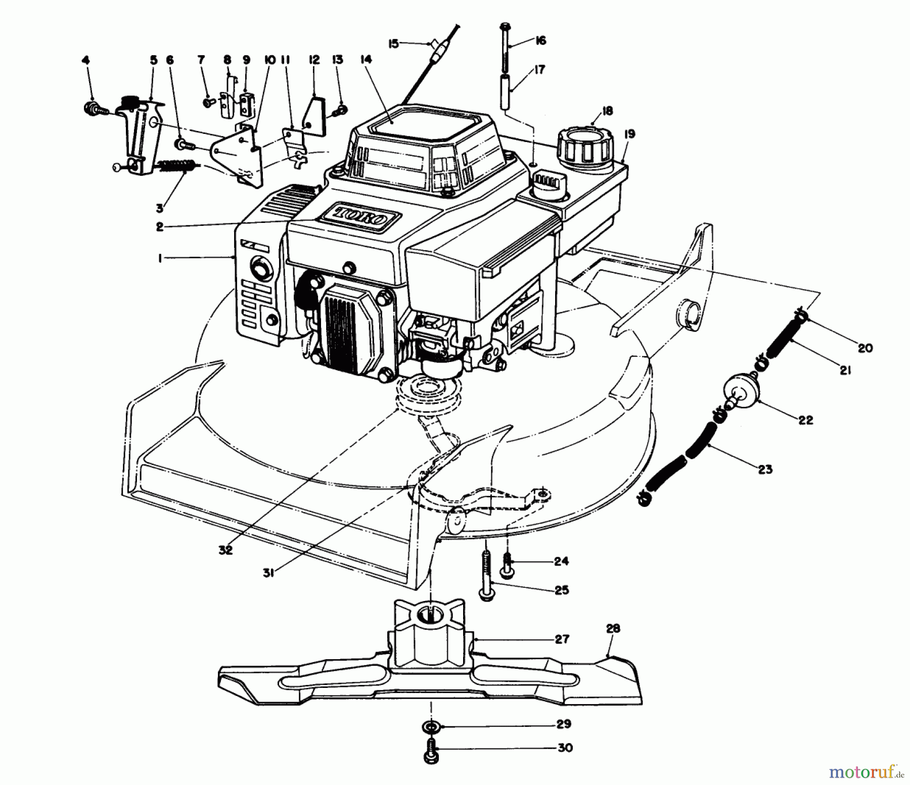  Toro Neu Mowers, Walk-Behind Seite 1 20620 - Toro Lawnmower, 1988 (8000001-8999999) ENGINE ASSEMBLY