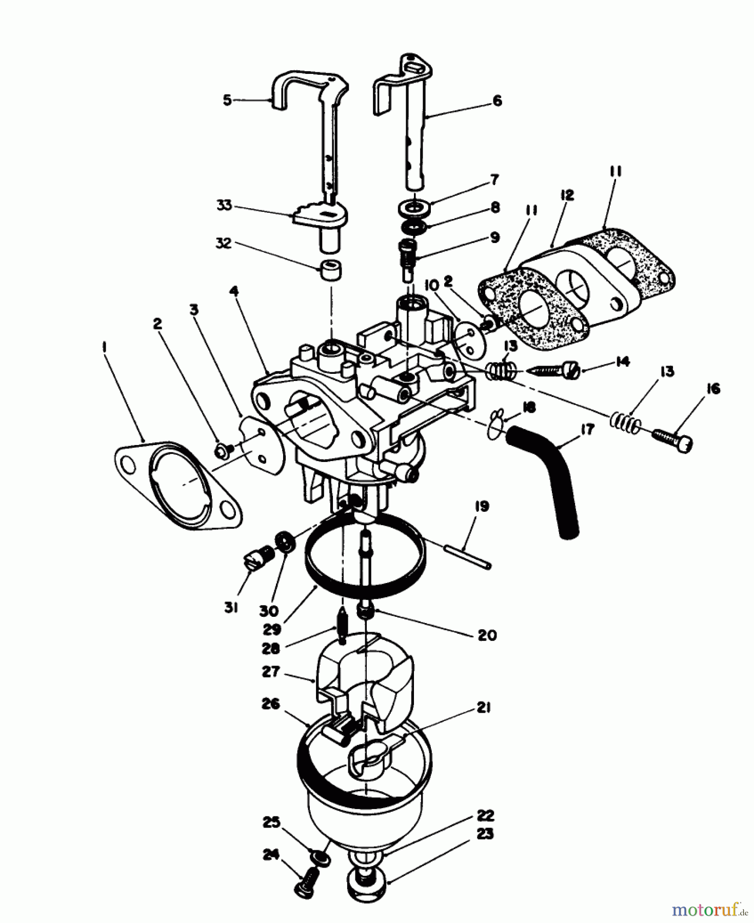  Toro Neu Mowers, Walk-Behind Seite 1 20620C - Toro Lawnmower, 1988 (8000001-8999999) CARBURETOR ASSEMBLY (MODEL NO. VMH7)