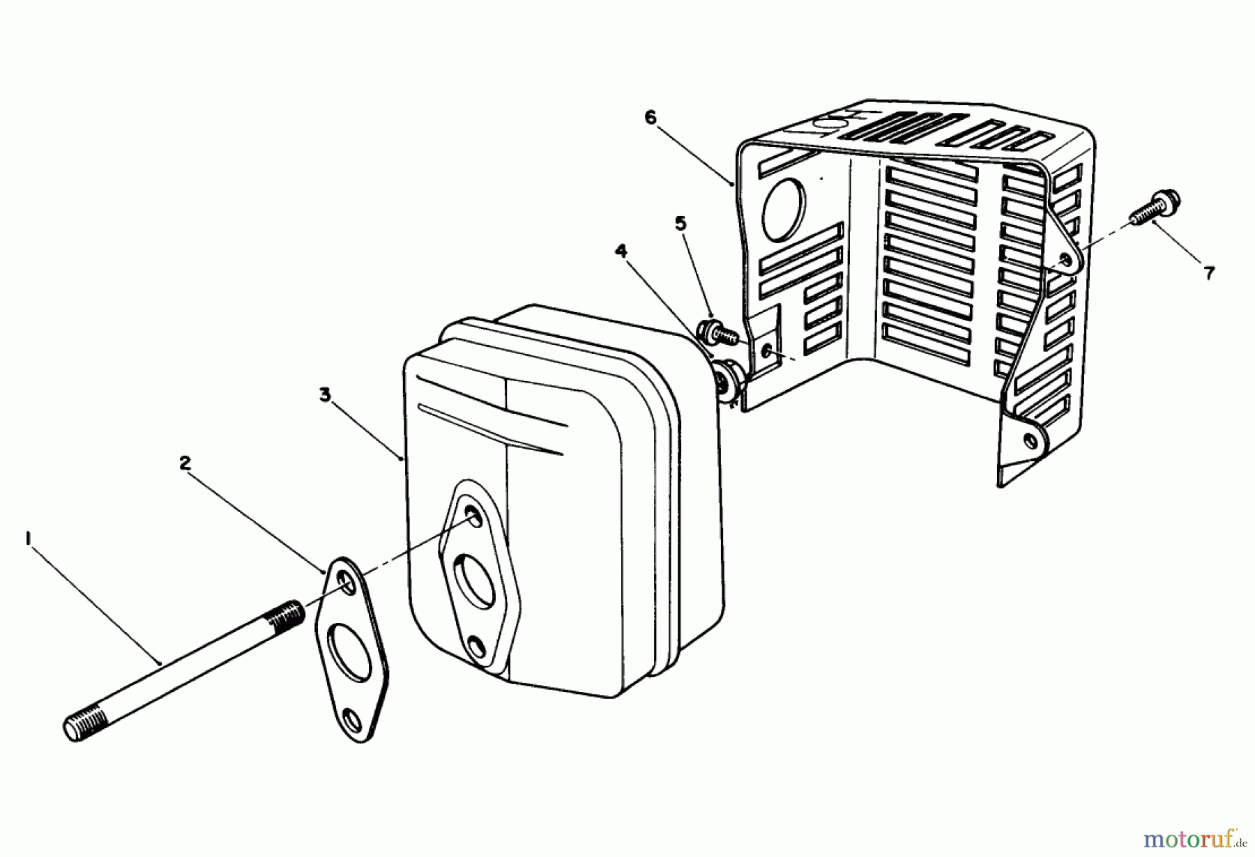  Toro Neu Mowers, Walk-Behind Seite 1 20622 - Toro Lawnmower, 1987 (7000001-7999999) MUFFLER ASSEMBLY (MODEL NO. VMF5 & VMG6)