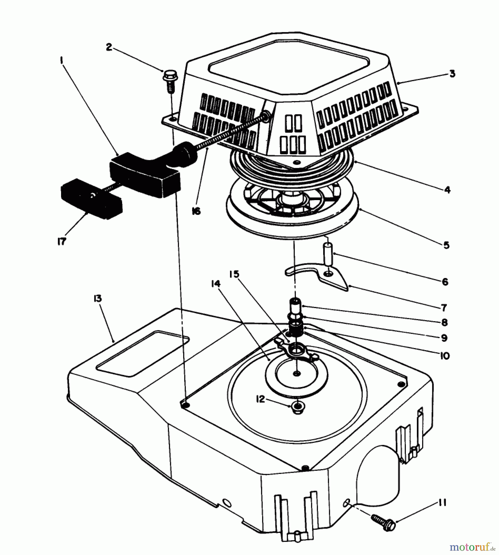 Toro Neu Mowers, Walk-Behind Seite 1 20622 - Toro Lawnmower, 1990 (0000001-0003101) RECOIL ASSEMBLY (MODEL NO. VMJ8)