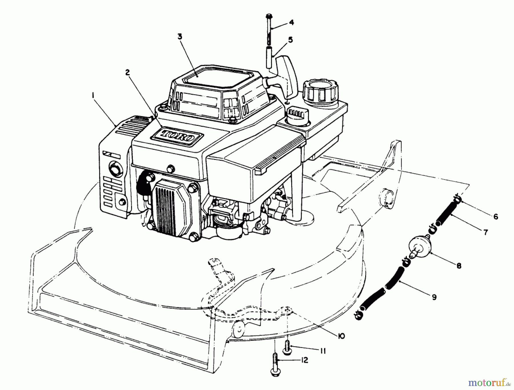  Toro Neu Mowers, Walk-Behind Seite 1 20622 - Toro Lawnmower, 1990 (0003102-0999999) ENGINE ASSEMBLY