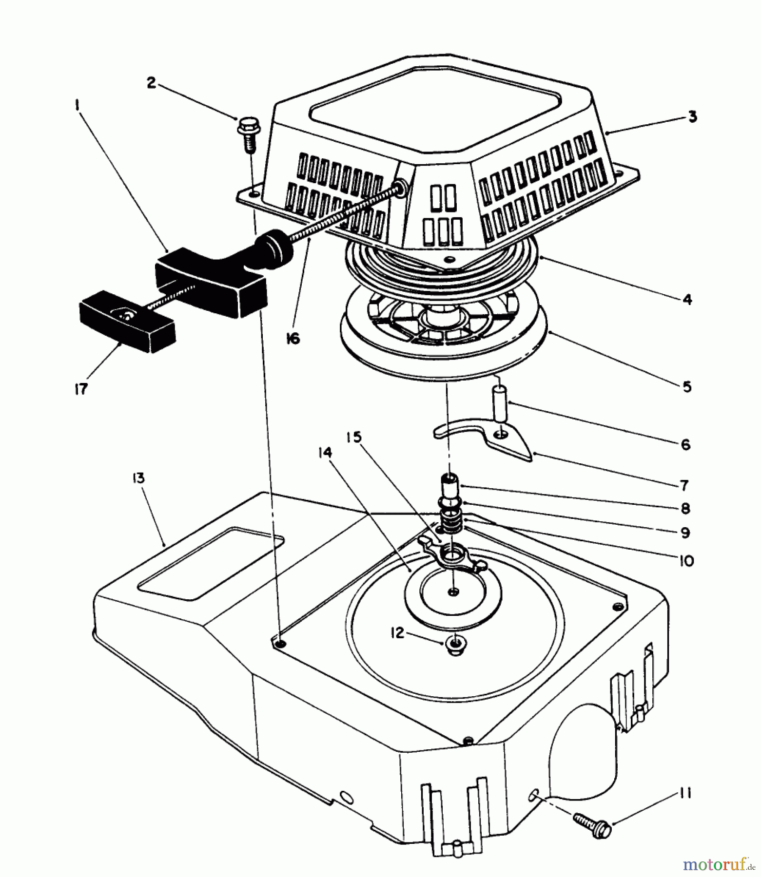  Toro Neu Mowers, Walk-Behind Seite 1 20622 - Toro Lawnmower, 1990 (0003102-0999999) RECOIL ASSEMBLY (MODEL NO. VMK9-2)