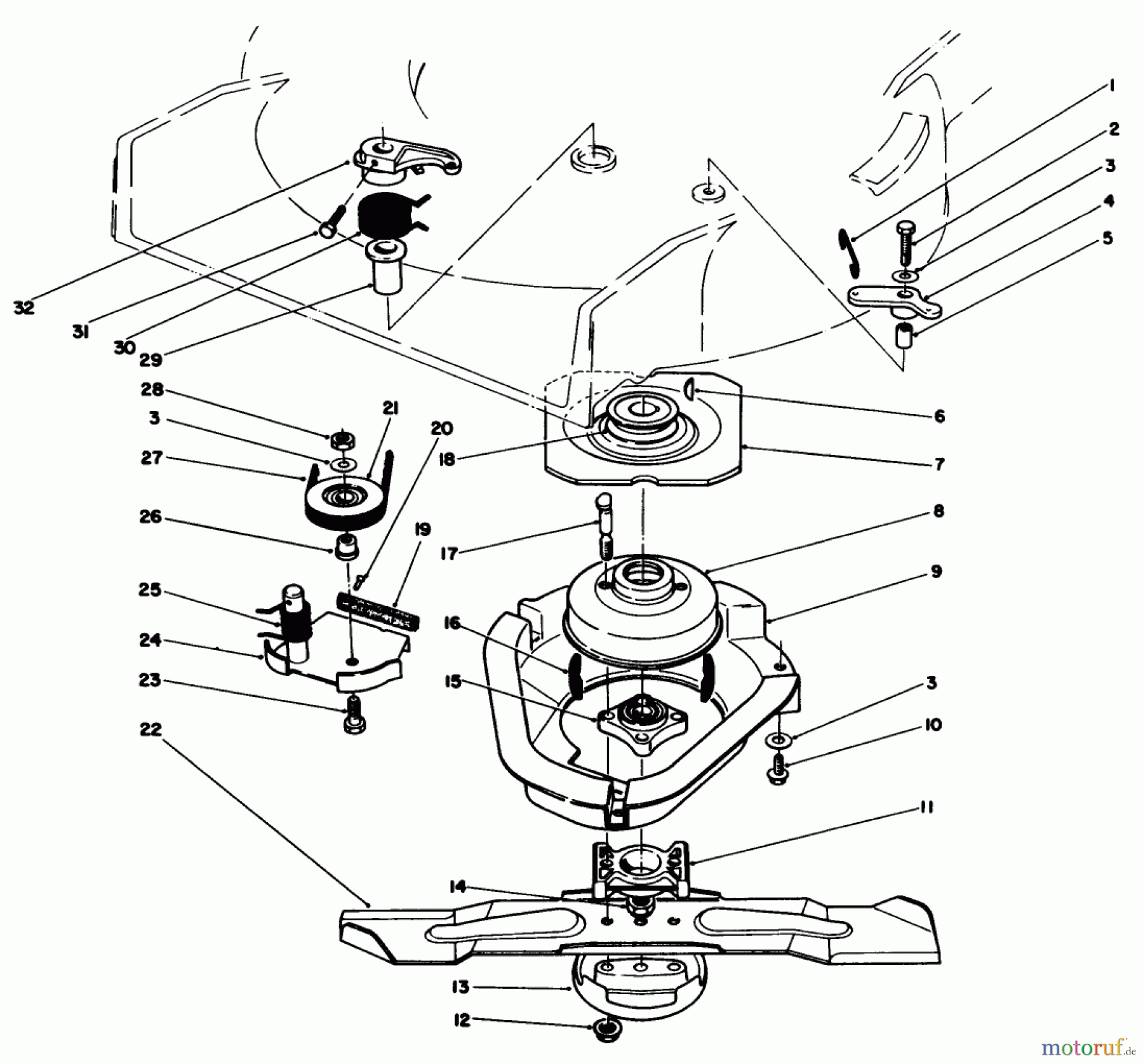  Toro Neu Mowers, Walk-Behind Seite 1 20622C - Toro Lawnmower, 1987 (7000001-7999999) BLADE BRAKE CLUTCH ASSEMBLY