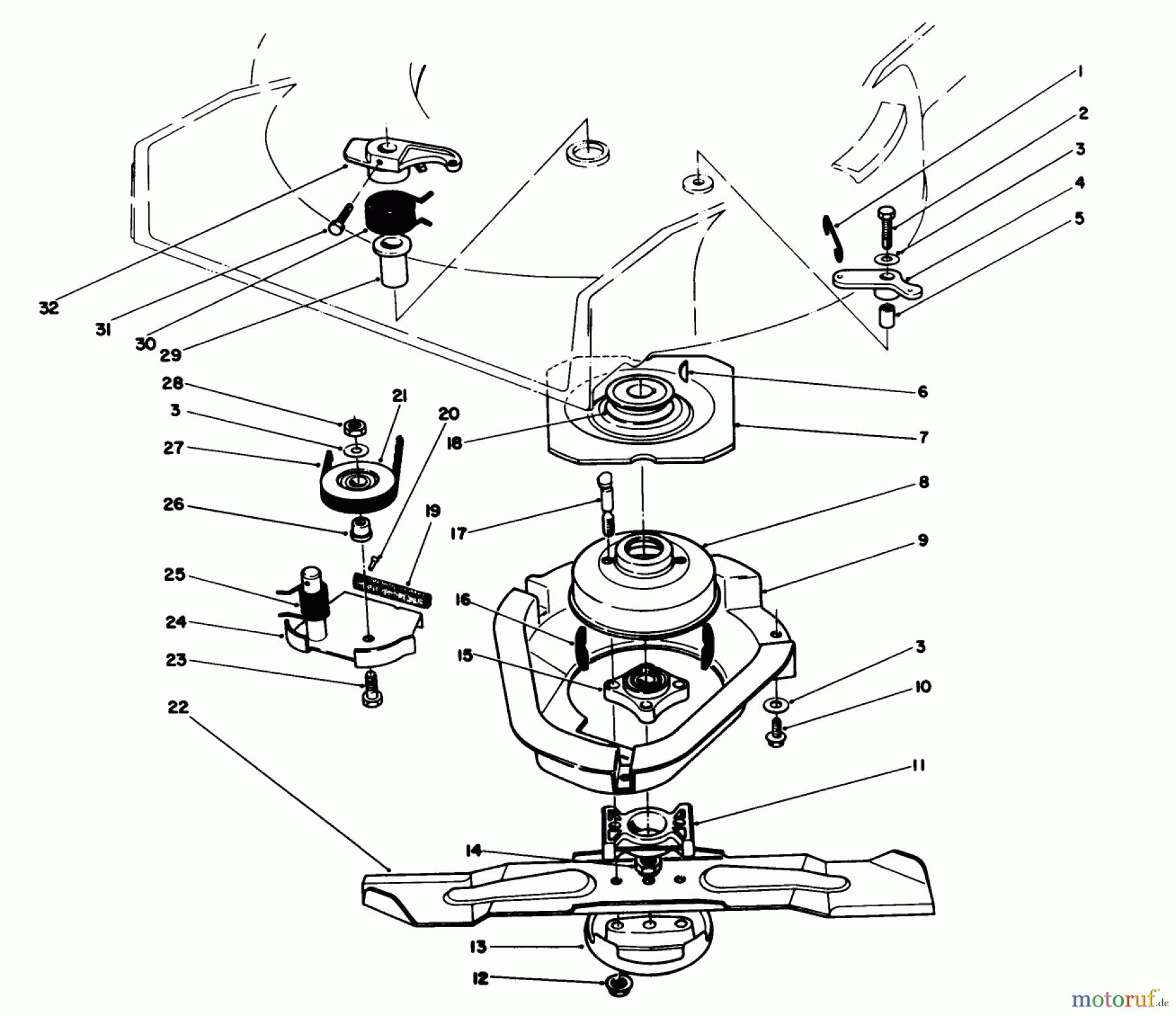  Toro Neu Mowers, Walk-Behind Seite 1 20622C - Toro Lawnmower, 1988 (8000001-8999999) BLADE BRAKE CLUTCH ASSEMBLY