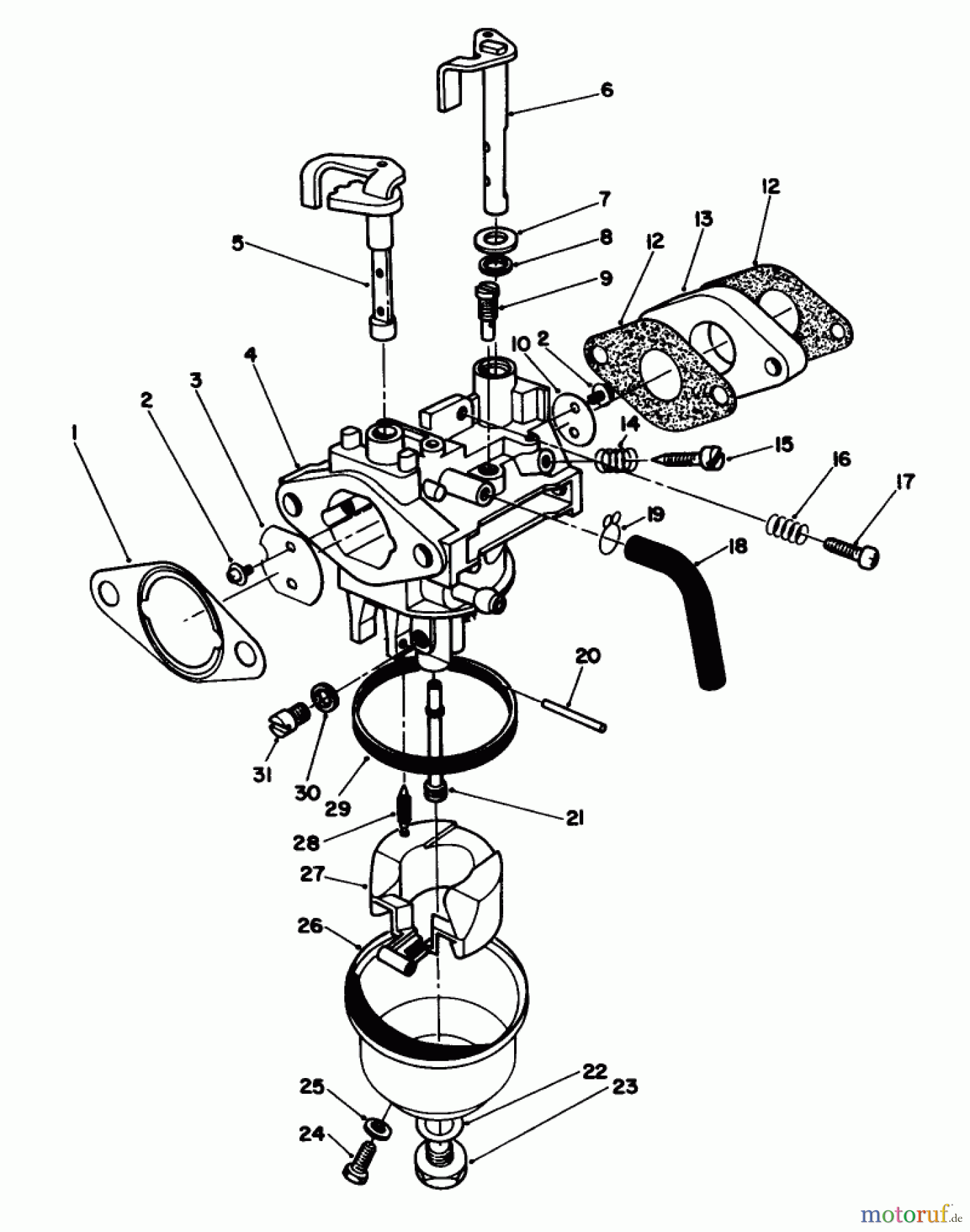  Toro Neu Mowers, Walk-Behind Seite 1 20624 - Toro Lawnmower, 1986 (6000001-6999999) CARBURETOR ASSEMBLY