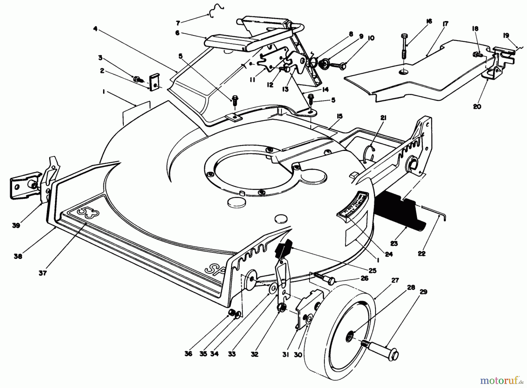  Toro Neu Mowers, Walk-Behind Seite 1 20626C - Toro Lawnmower, 1987 (7000001-7999999) HOUSING ASSEMBLY