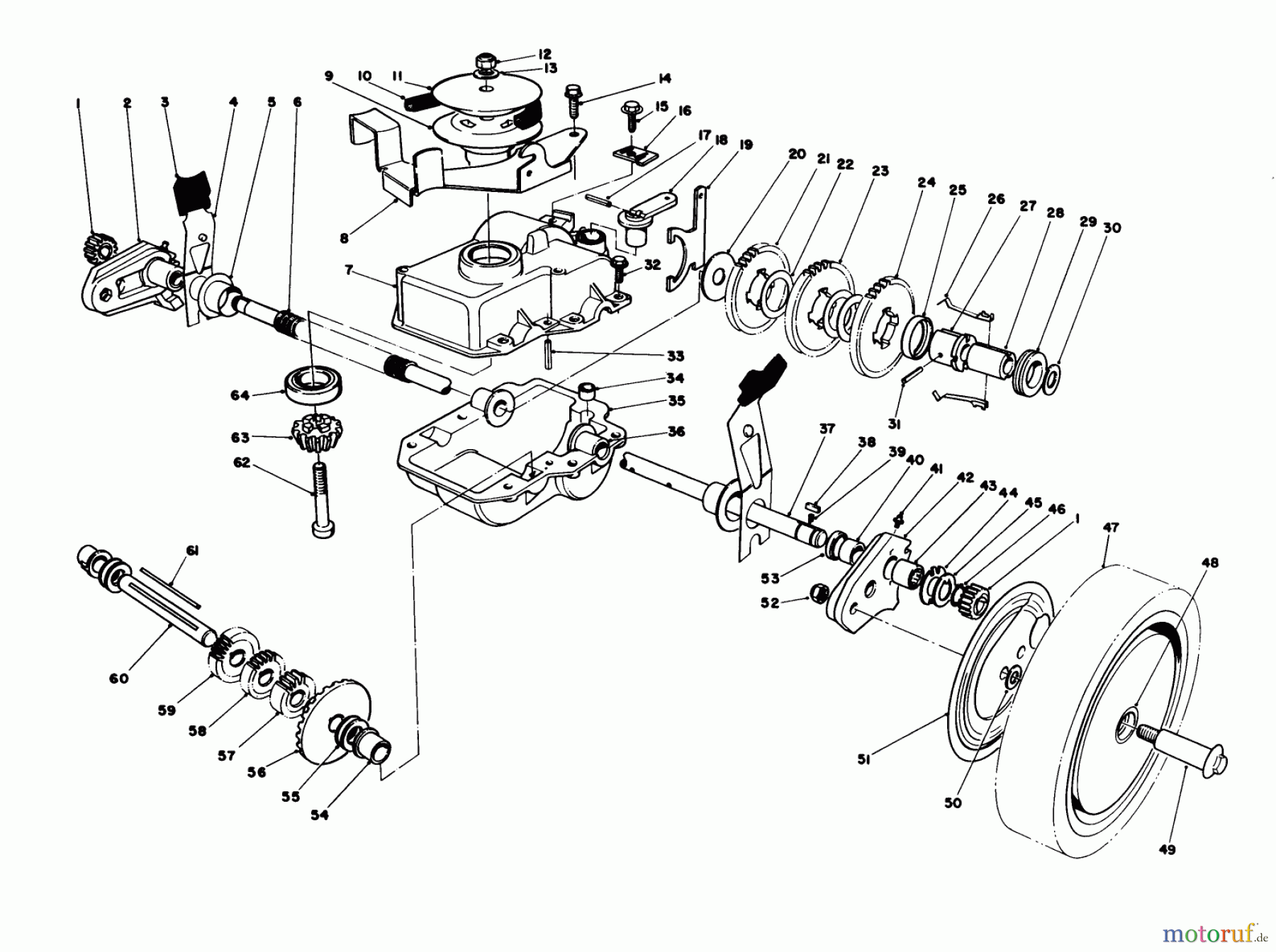 Toro Neu Mowers, Walk-Behind Seite 1 20627C - Toro Lawnmower, 1986 (6000001-6999999) GEAR CASE ASSEMBLY (MACHINE SERIAL NO. 6900001 THRU 6902500)