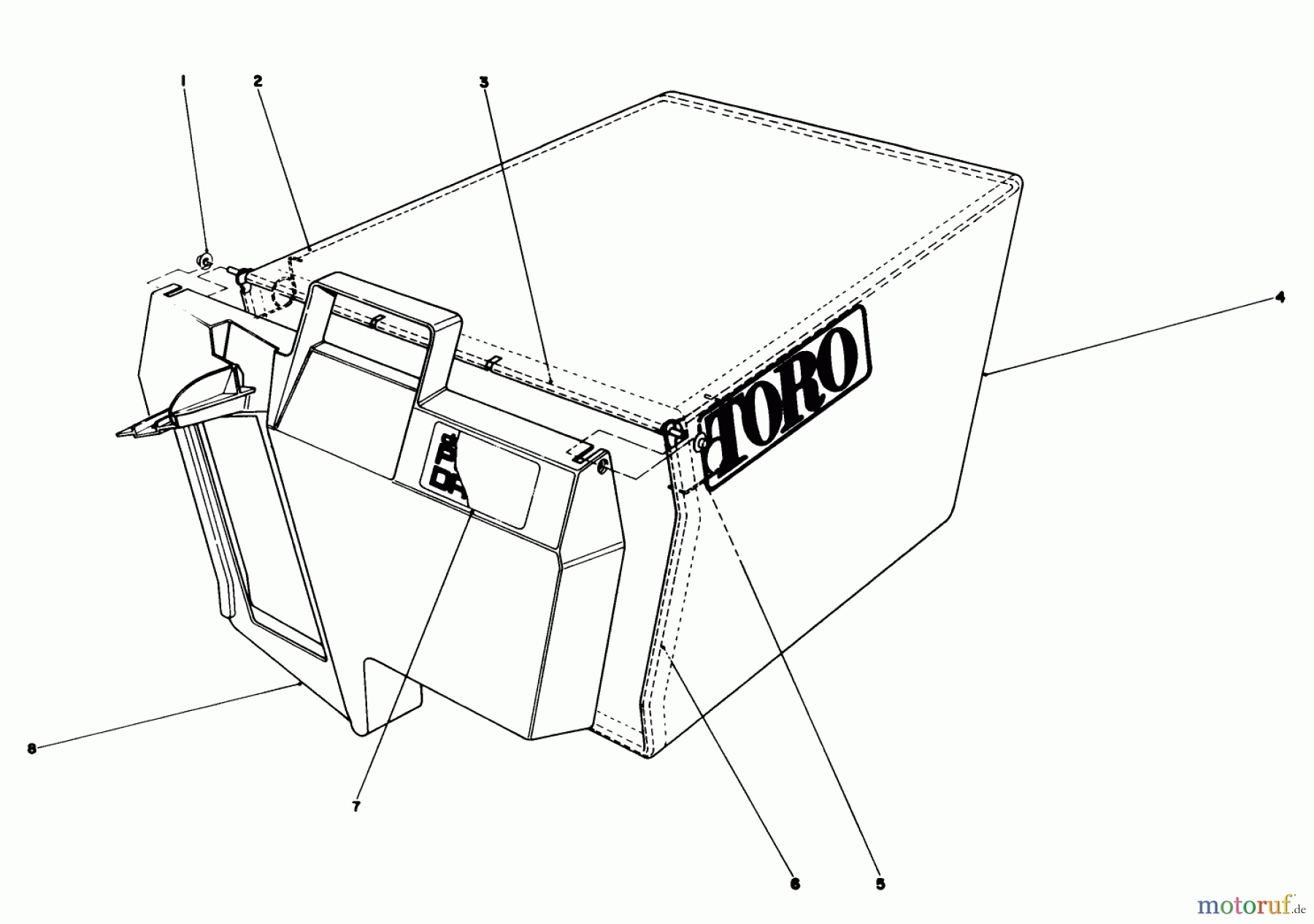  Toro Neu Mowers, Walk-Behind Seite 1 20627C - Toro Lawnmower, 1988 (8000001-8999999) GRASS BAG ASSEMBLY NO. 11-0189