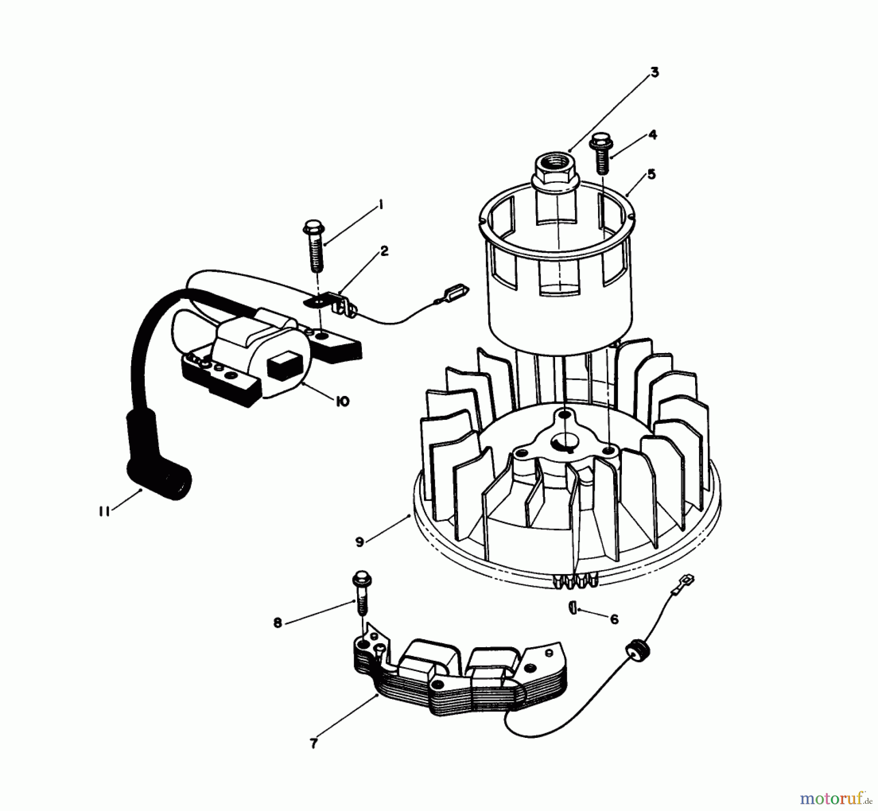  Toro Neu Mowers, Walk-Behind Seite 1 20628C - Toro Lawnmower, 1988 (8000001-8999999) MAGNETO & FLYWHEEL ASSEMBLY