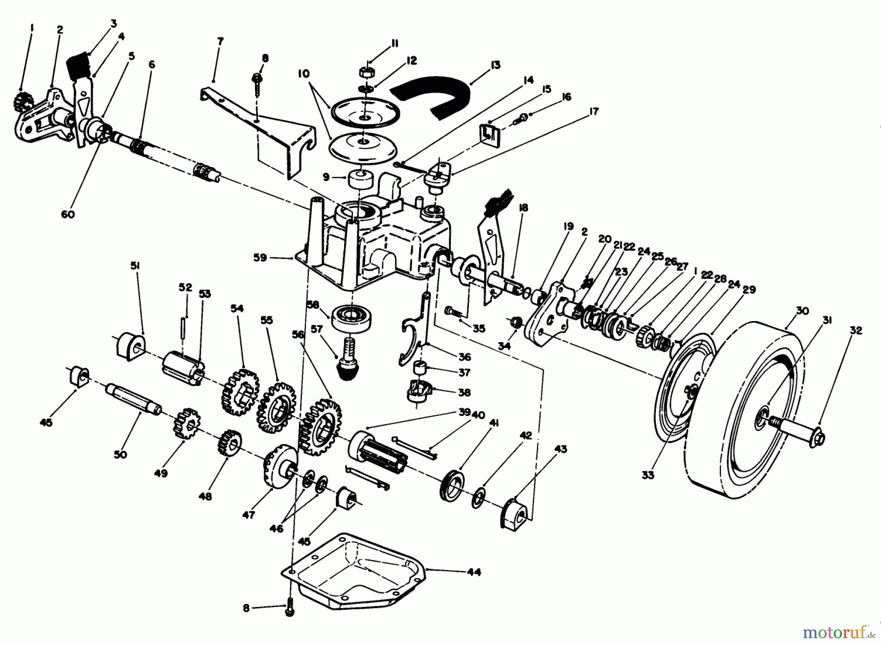  Toro Neu Mowers, Walk-Behind Seite 1 20631 - Toro Lawnmower, 1988 (8000001-8999999) GEAR CASE ASSEMBLY