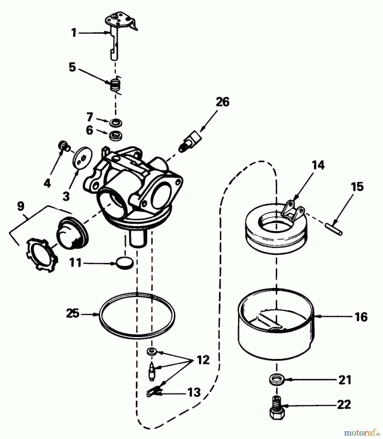  Toro Neu Mowers, Walk-Behind Seite 1 20631 - Toro Lawnmower, 1989 (9000001-9999999) CARBURETOR NO. 632099