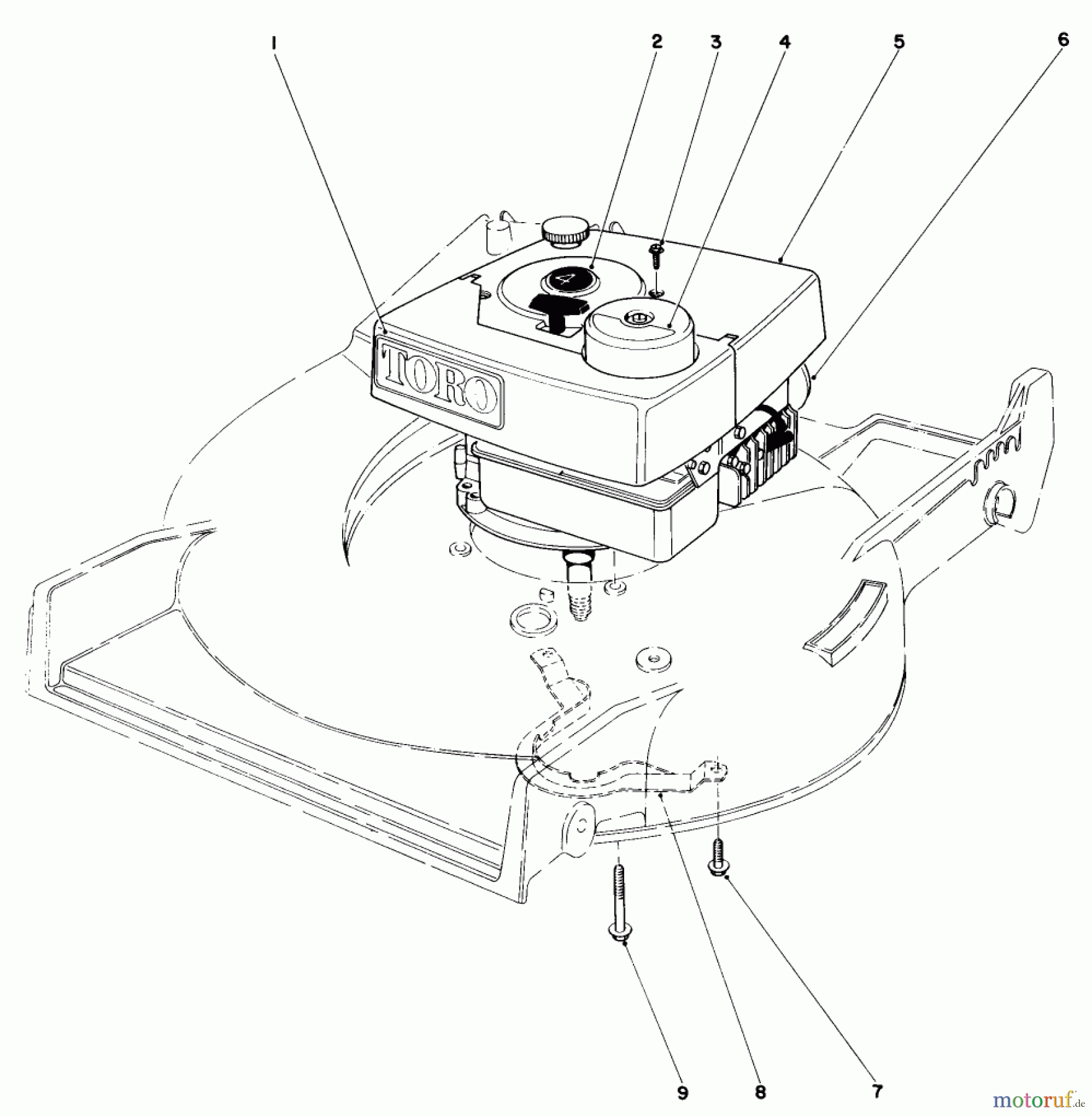  Toro Neu Mowers, Walk-Behind Seite 1 20661 - Toro Lawnmower, 1983 (3000001-3999999) ENGINE ASSEMBLY