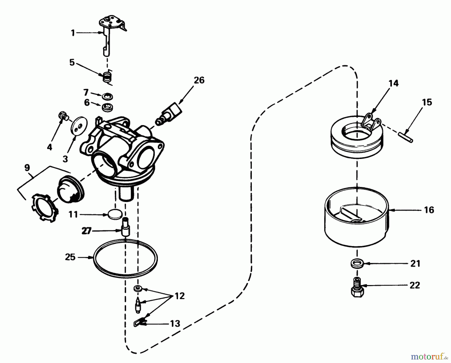  Toro Neu Mowers, Walk-Behind Seite 1 20672 - Toro Lawnmower, 1983 (3000001-3999999) CARBURETOR NO. 632050A