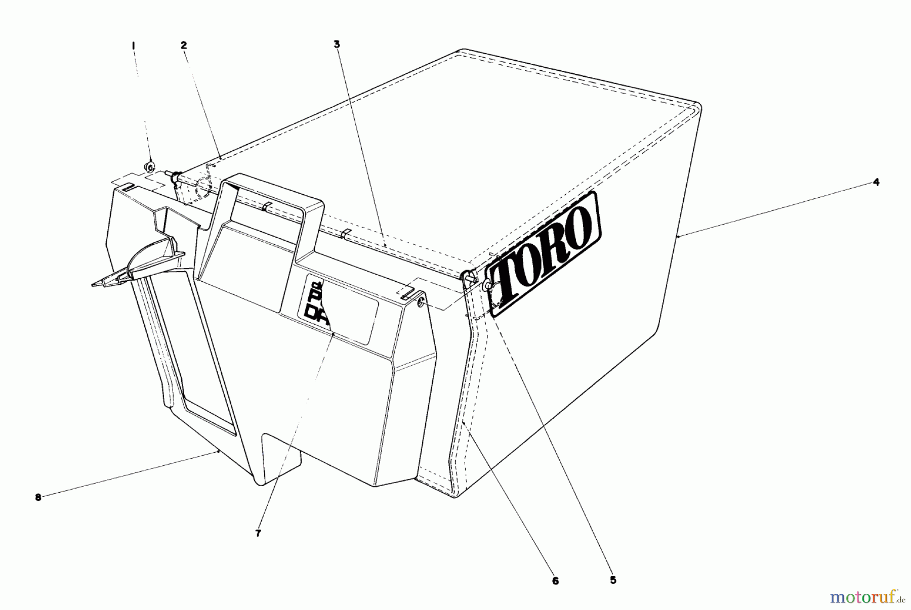  Toro Neu Mowers, Walk-Behind Seite 1 20672 - Toro Lawnmower, 1983 (3000001-3999999) GRASS BAG ASSEMBLY NO. 11-0189