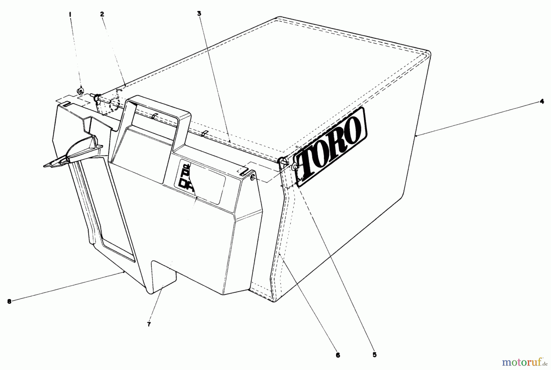  Toro Neu Mowers, Walk-Behind Seite 1 20675 - Toro Lawnmower, 1984 (4000001-4999999) GRASS BAG ASSEMBLY NO. 11-0189