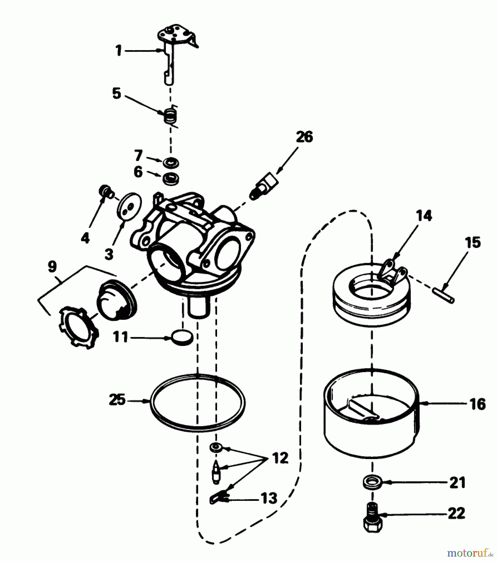  Toro Neu Mowers, Walk-Behind Seite 1 20675 - Toro Lawnmower, 1985 (5000001-5999999) CARBURETOR NO. 632098