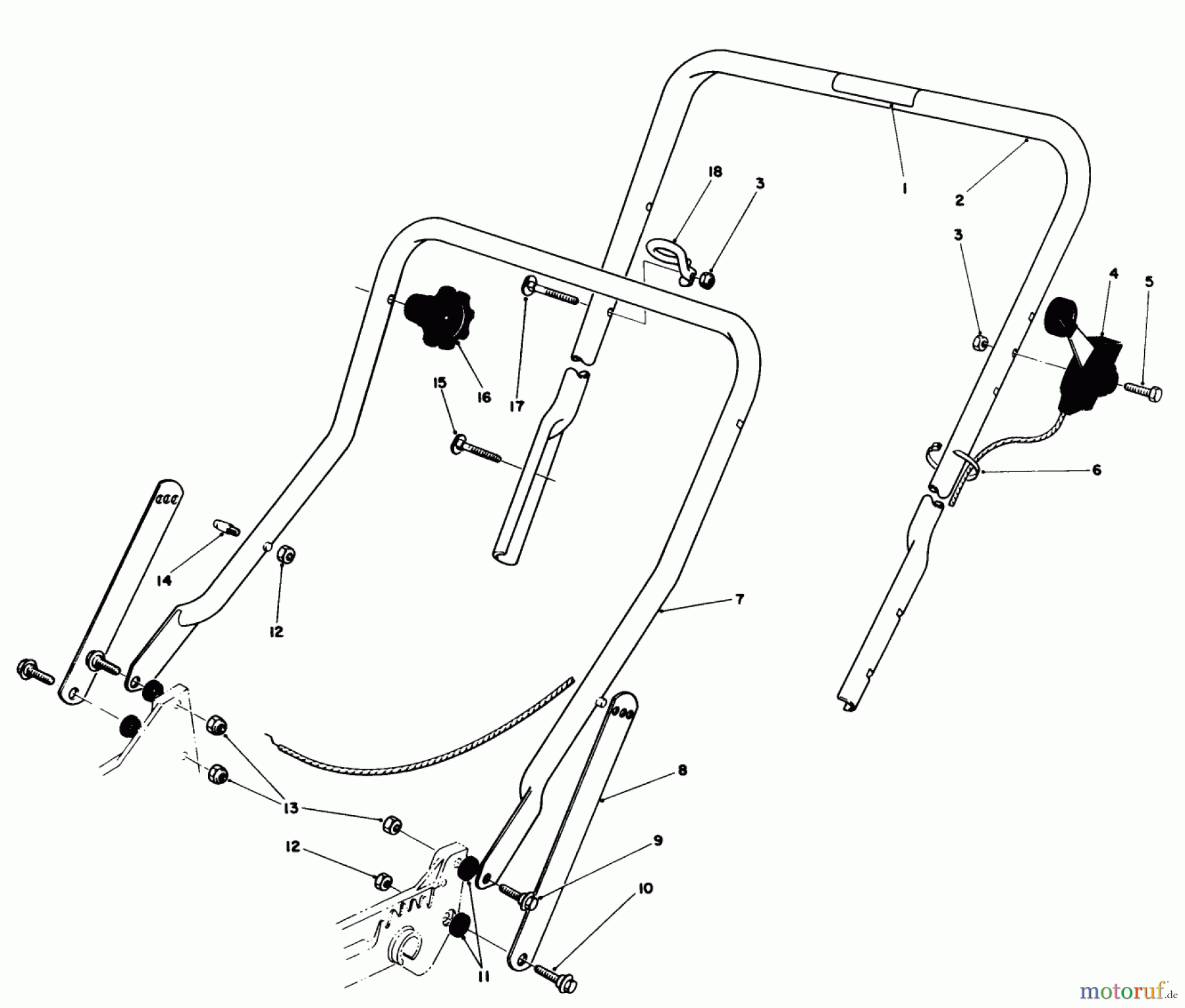  Toro Neu Mowers, Walk-Behind Seite 1 20675 - Toro Lawnmower, 1985 (5000001-5999999) HANDLE ASSEMBLY