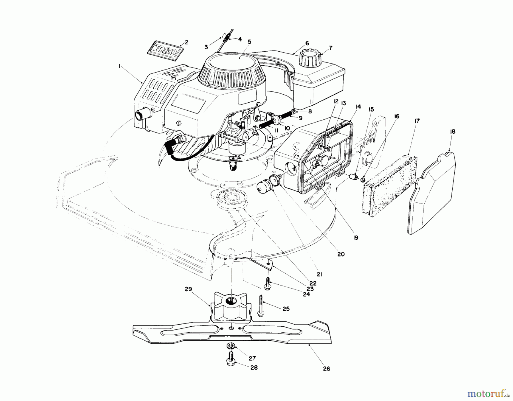  Toro Neu Mowers, Walk-Behind Seite 1 20680 - Toro Lawnmower, 1990 (0000001-0999999) ENGINE ASSEMBLY