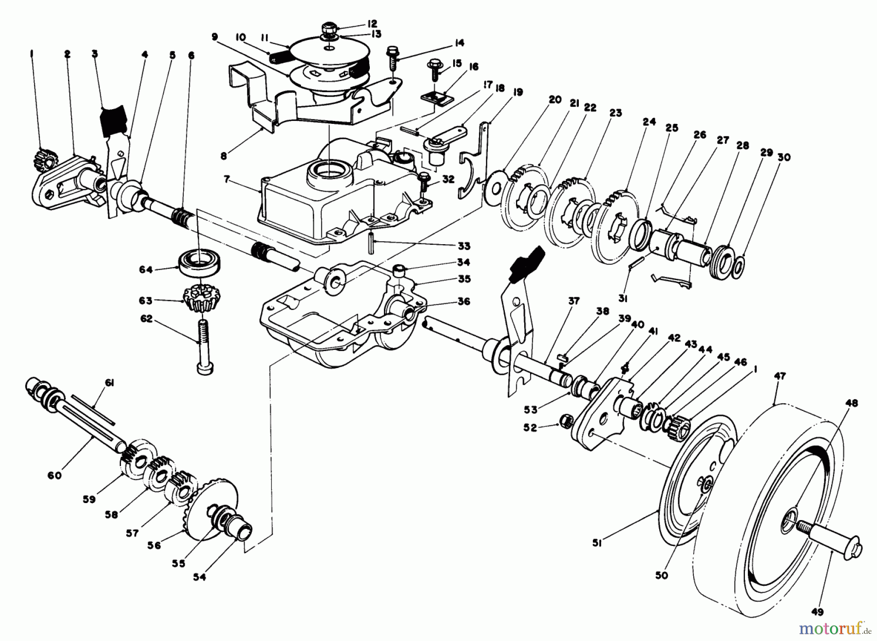  Toro Neu Mowers, Walk-Behind Seite 1 20684 - Toro Lawnmower, 1985 (5000001-5999999) GEAR CASE ASSEMBLY