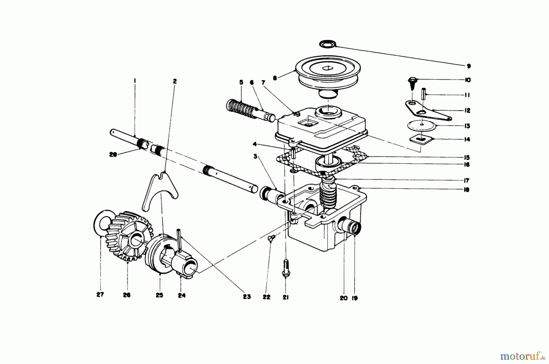  Toro Neu Mowers, Walk-Behind Seite 1 20690 - Toro Lawnmower, 1978 (8000001-8999999) GEAR CASE ASSEMBLY