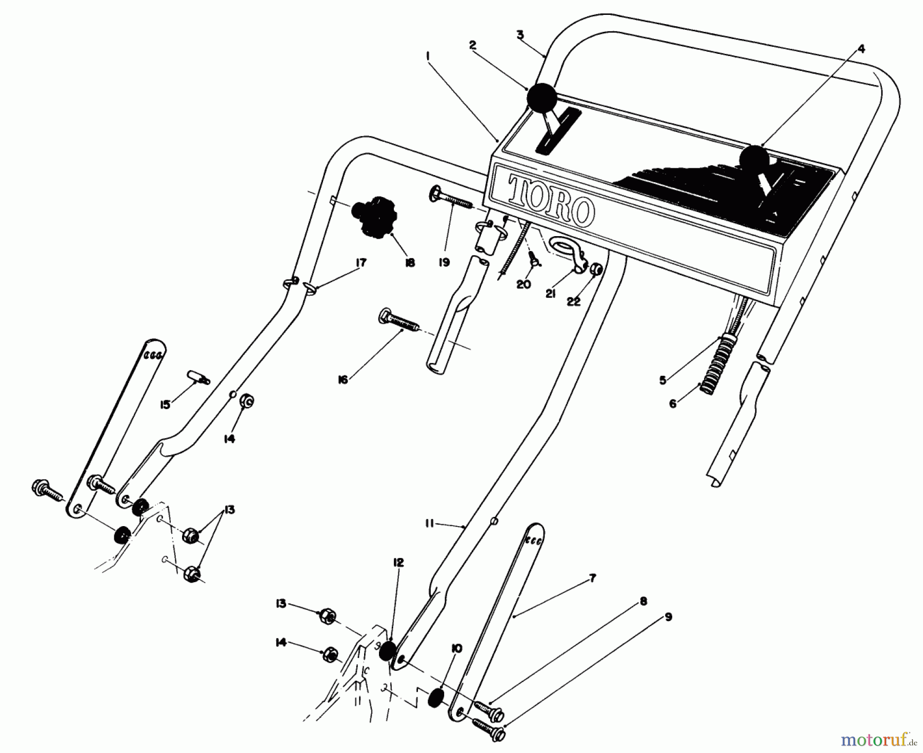  Toro Neu Mowers, Walk-Behind Seite 1 20692 - Toro Lawnmower, 1987 (7000001-7999999) HANDLE ASSEMBLY