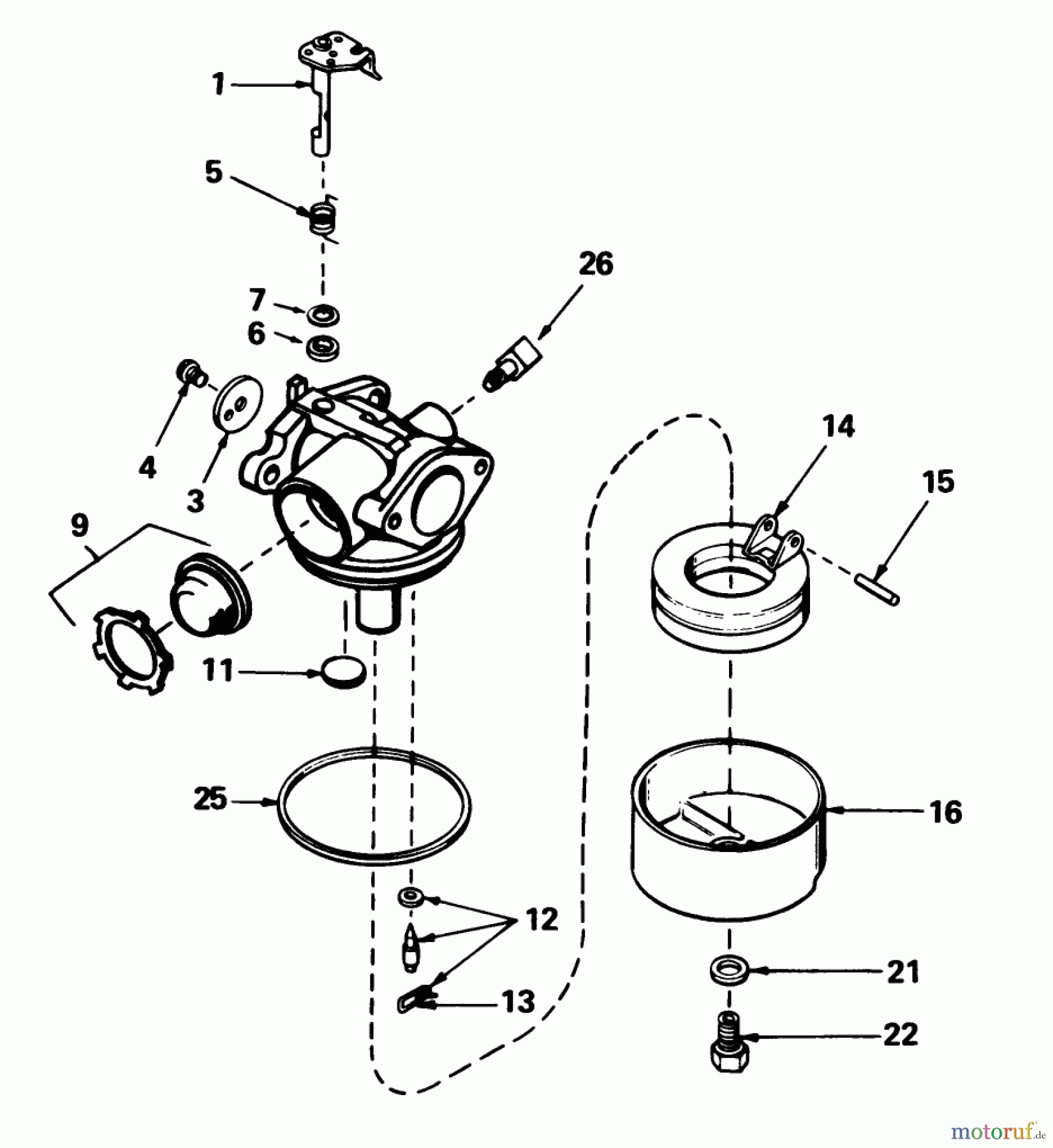  Toro Neu Mowers, Walk-Behind Seite 1 20692 - Toro Lawnmower, 1989 (9000001-9999999) CARBURETOR NO. 632098