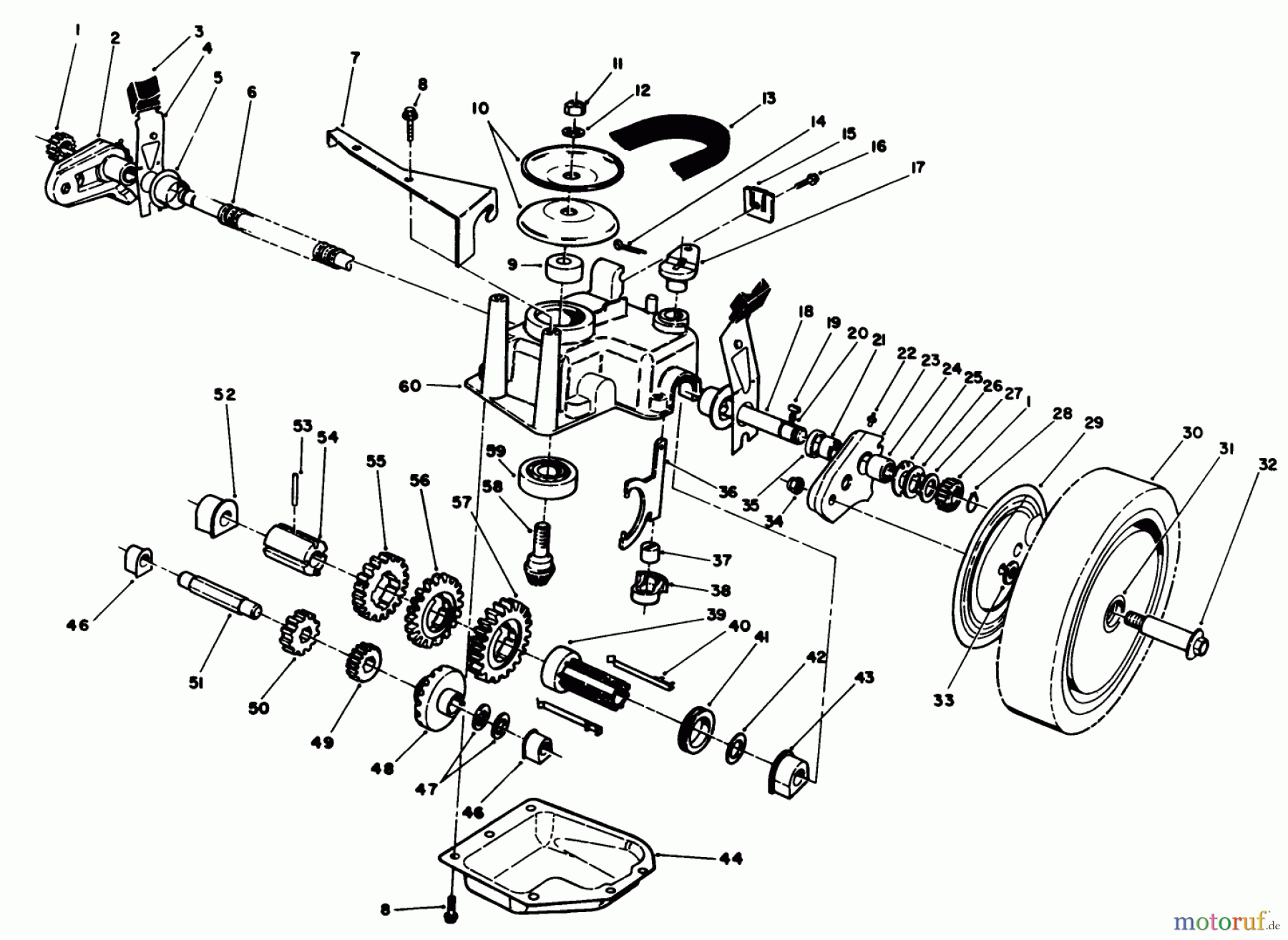  Toro Neu Mowers, Walk-Behind Seite 1 20692C - Toro Lawnmower, 1988 (8000001-8999999) GEAR CASE ASSEMBLY (USED ON UNITS WITH SERIAL NO. 8000001 THRU 8000851)