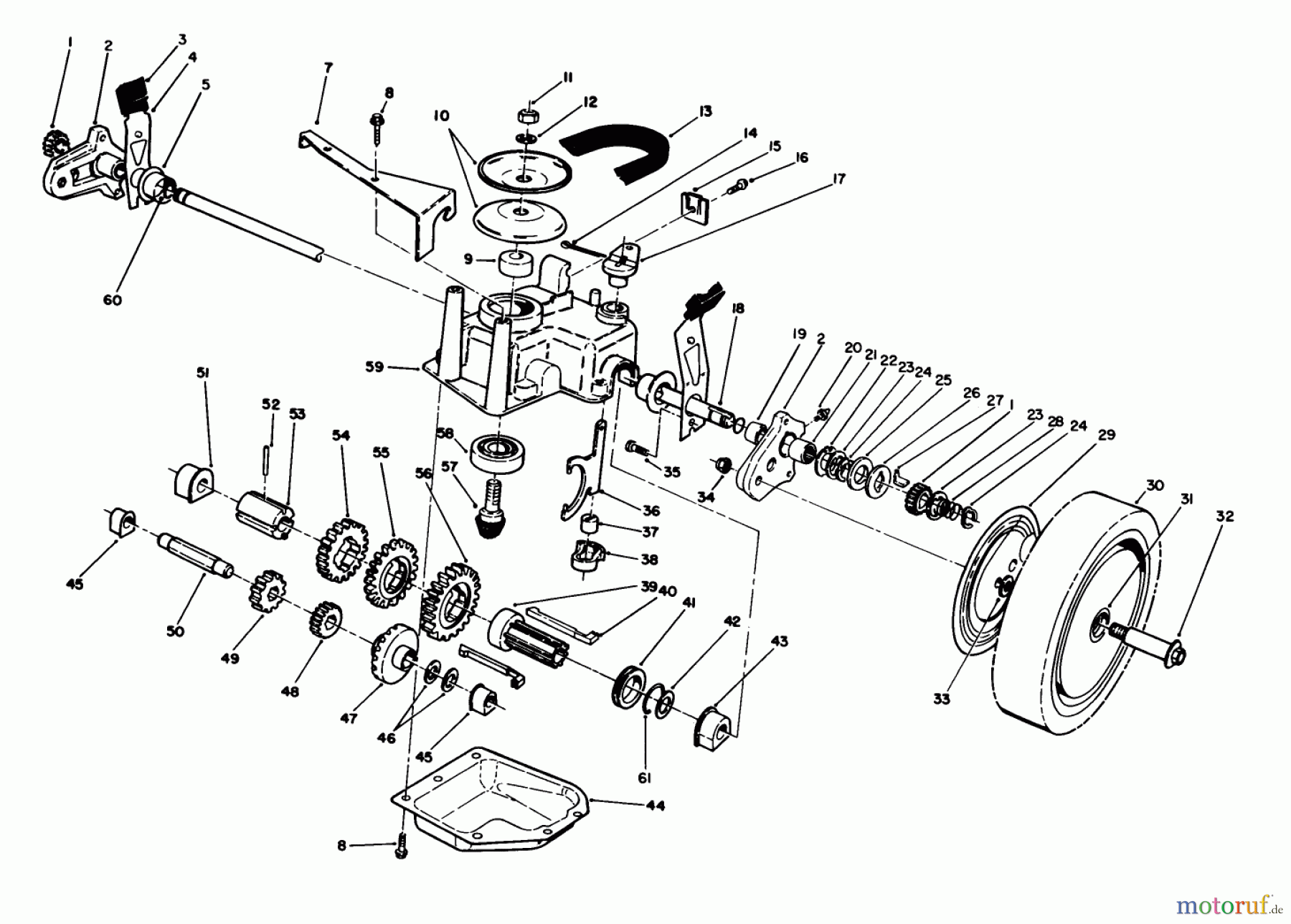  Toro Neu Mowers, Walk-Behind Seite 1 20692C - Toro Lawnmower, 1989 (9000001-9999999) GEAR CASE ASSEMBLY