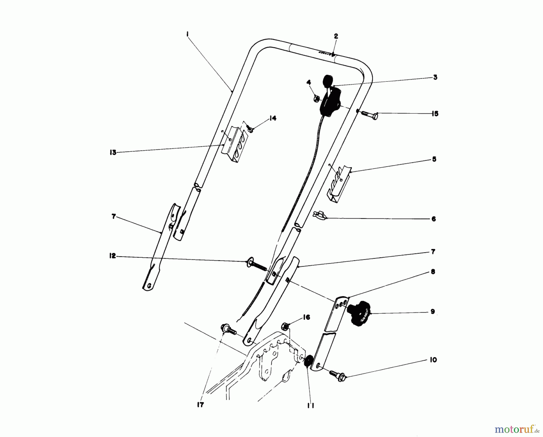  Toro Neu Mowers, Walk-Behind Seite 1 20698 - Toro Lawnmower, 1978 (8000001-8999999) HANDLE ASSEMBLY