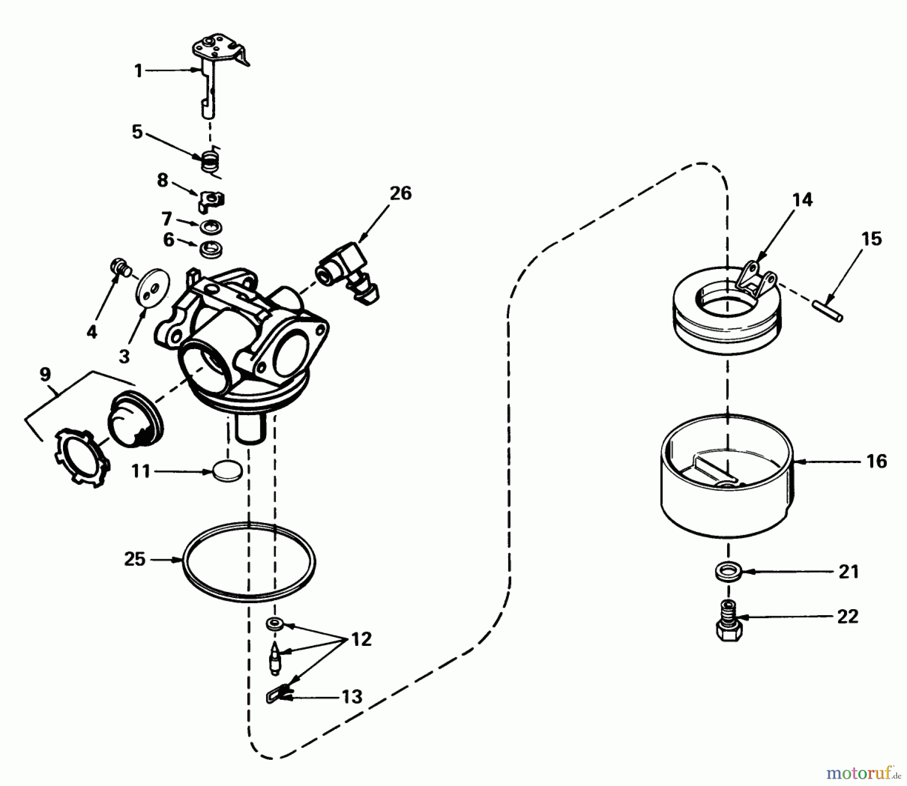  Toro Neu Mowers, Walk-Behind Seite 1 20705 - Toro Lawnmower, 1979 (9000001-9999999) CARBURETOR NO. 632050