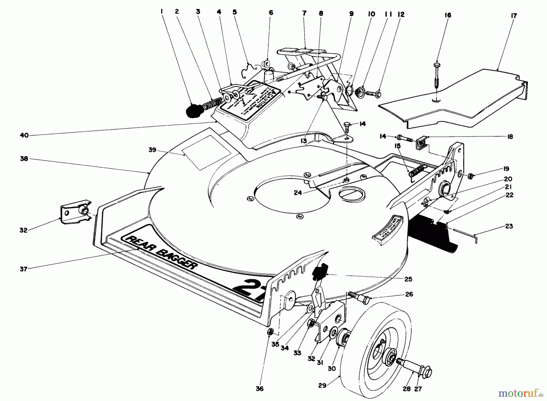  Toro Neu Mowers, Walk-Behind Seite 1 20705 - Toro Lawnmower, 1982 (2000001-2999999) HOUSING ASSEMBLY