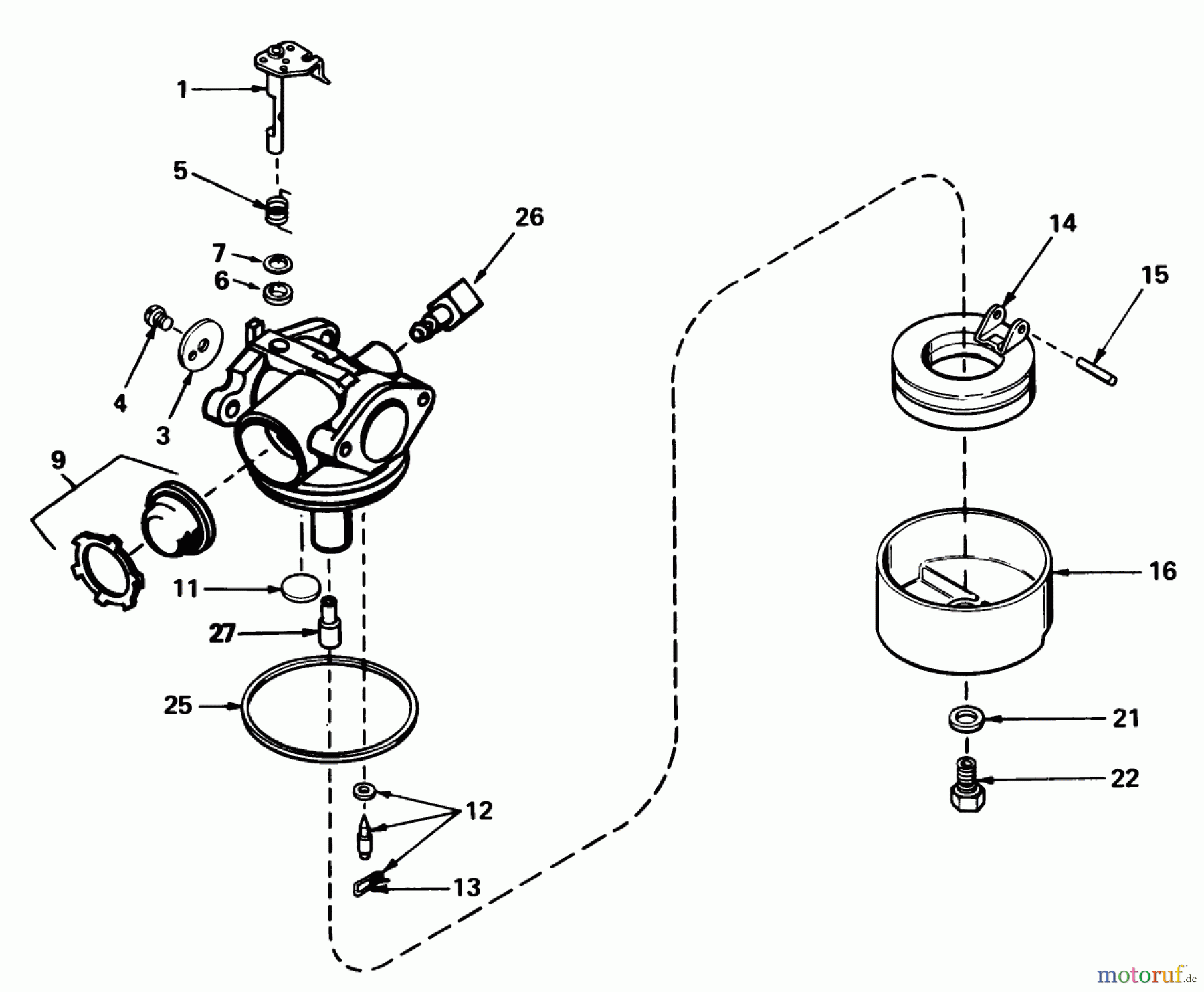  Toro Neu Mowers, Walk-Behind Seite 1 20705 - Toro Lawnmower, 1985 (5000001-5999999) CARBURETOR NO. 632050A