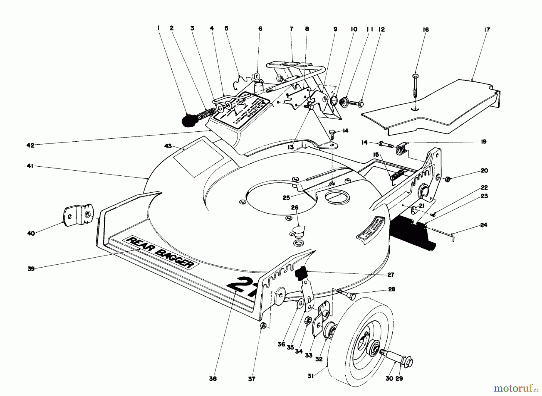  Toro Neu Mowers, Walk-Behind Seite 1 20715 - Toro Lawnmower, 1979 (9000001-9999999) HOUSING ASSEMBLY