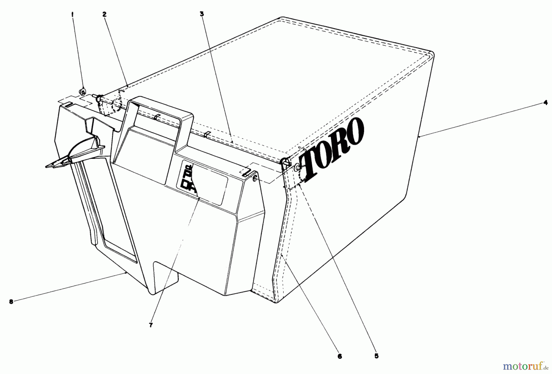  Toro Neu Mowers, Walk-Behind Seite 1 20715 - Toro Lawnmower, 1981 (1000001-1999999) GRASS BAG ASSEMBLY