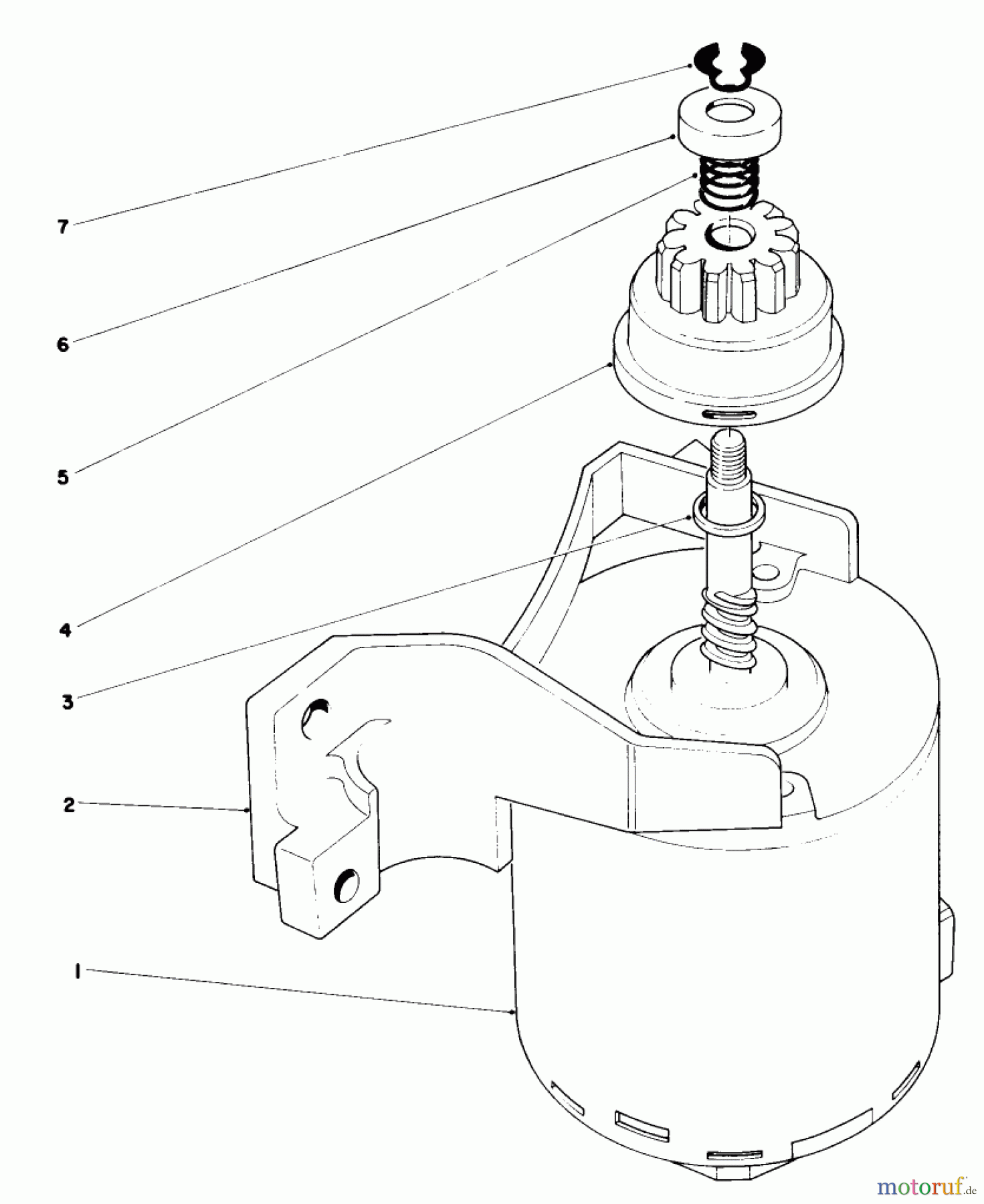  Toro Neu Mowers, Walk-Behind Seite 1 20715 - Toro Lawnmower, 1984 (4000001-4999999) STARTER ASSEMBLY