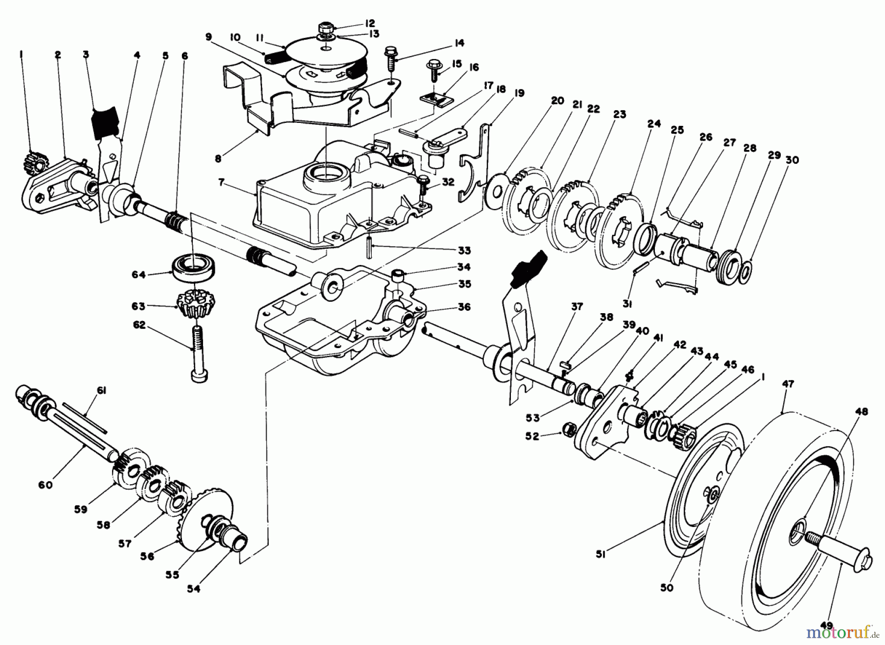  Toro Neu Mowers, Walk-Behind Seite 1 20718 - Toro Lawnmower, 1985 (5000001-5999999) GEAR CASE ASSEMBLY