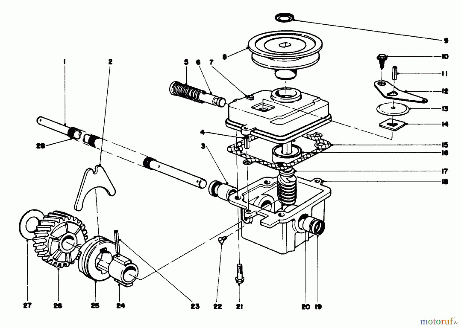  Toro Neu Mowers, Walk-Behind Seite 1 20725 - Toro Lawnmower, 1980 (0000001-0999999) GEAR CASE ASSEMBLY