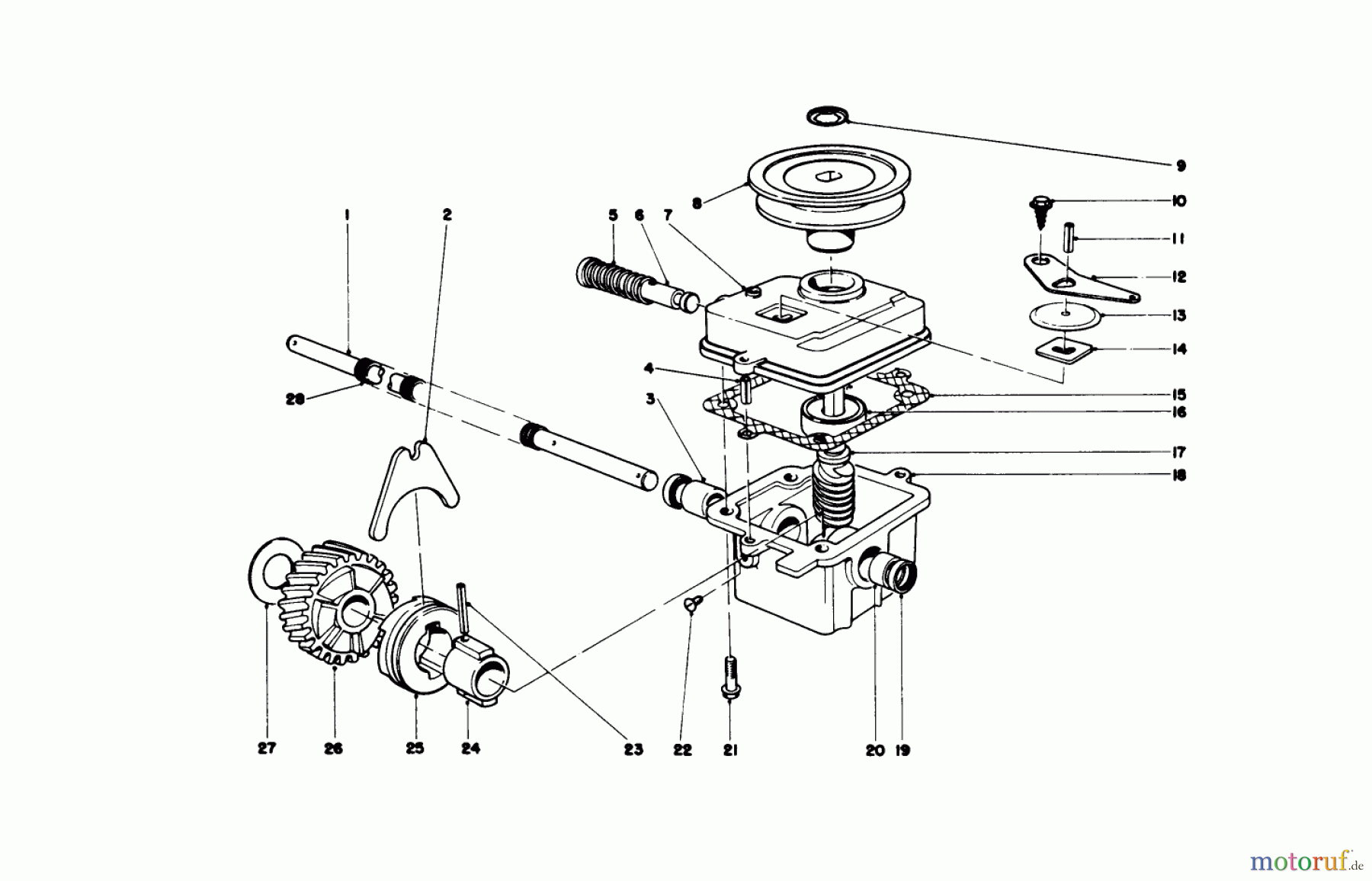  Toro Neu Mowers, Walk-Behind Seite 1 20730 - Toro Lawnmower, 1978 (8000001-8999999) GEAR CASE ASSEMBLY