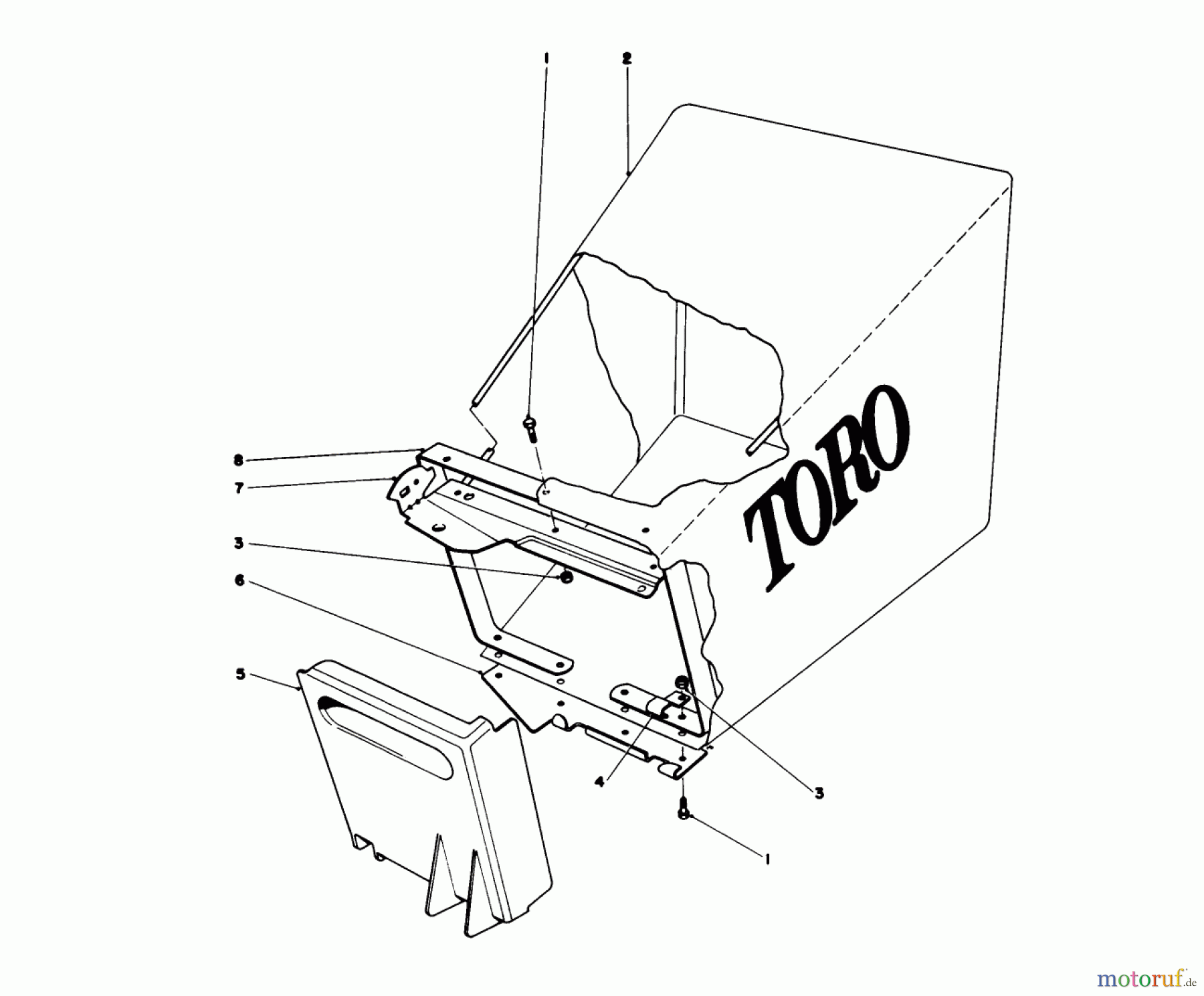  Toro Neu Mowers, Walk-Behind Seite 1 20730 - Toro Lawnmower, 1978 (8000001-8999999) GRASS BAG ASSEMBLY