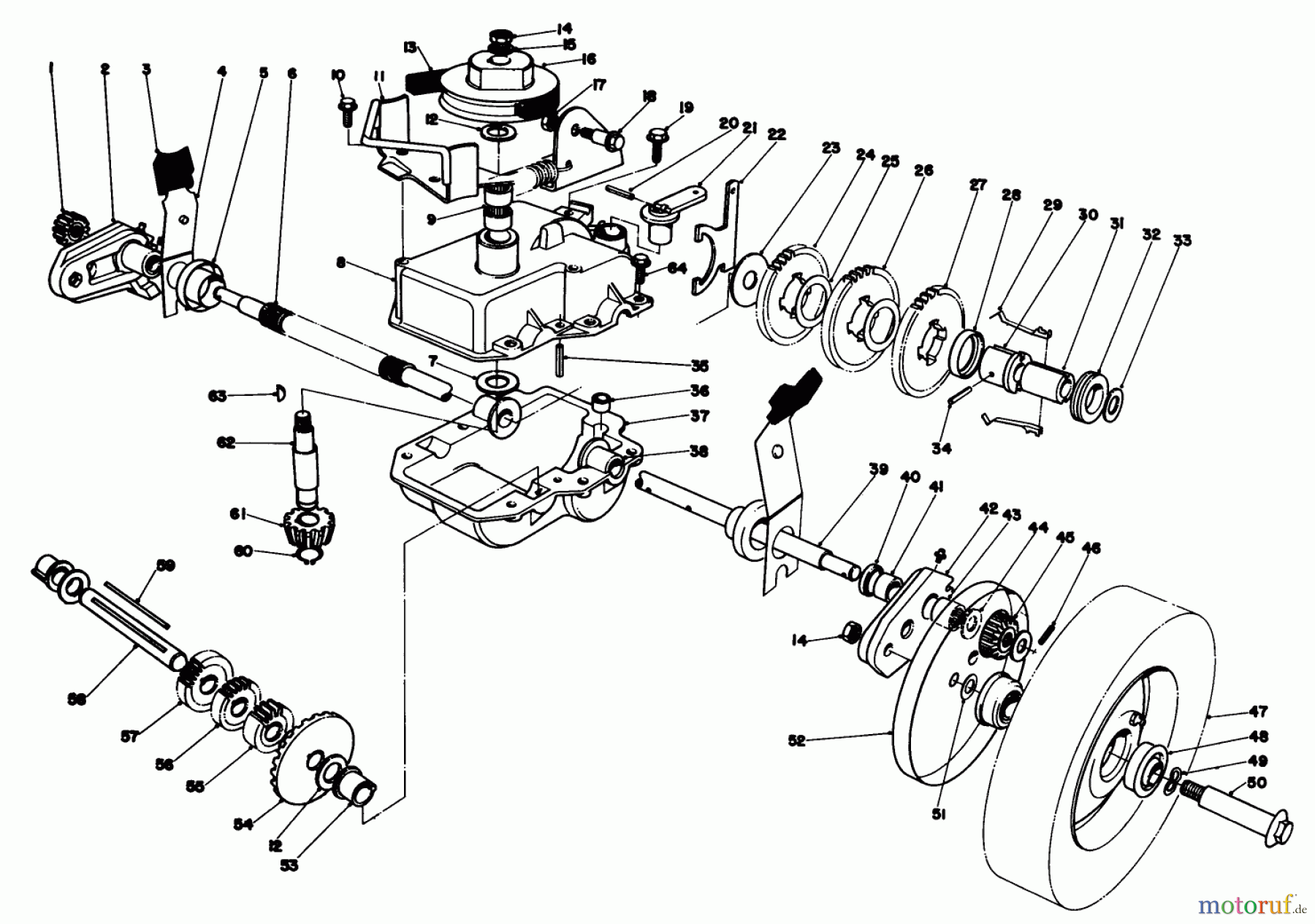  Toro Neu Mowers, Walk-Behind Seite 1 20735 - Toro Lawnmower, 1980 (0000001-0999999) GEAR CASE ASSEMBLY