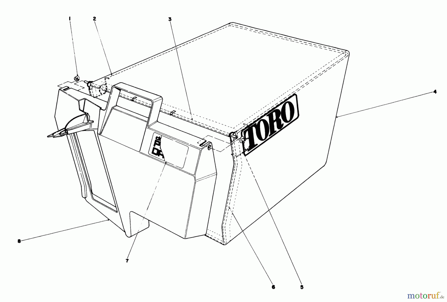  Toro Neu Mowers, Walk-Behind Seite 1 20735 - Toro Lawnmower, 1983 (3000001-3999999) GRASS BAG ASSEMBLY NO. 11-0189