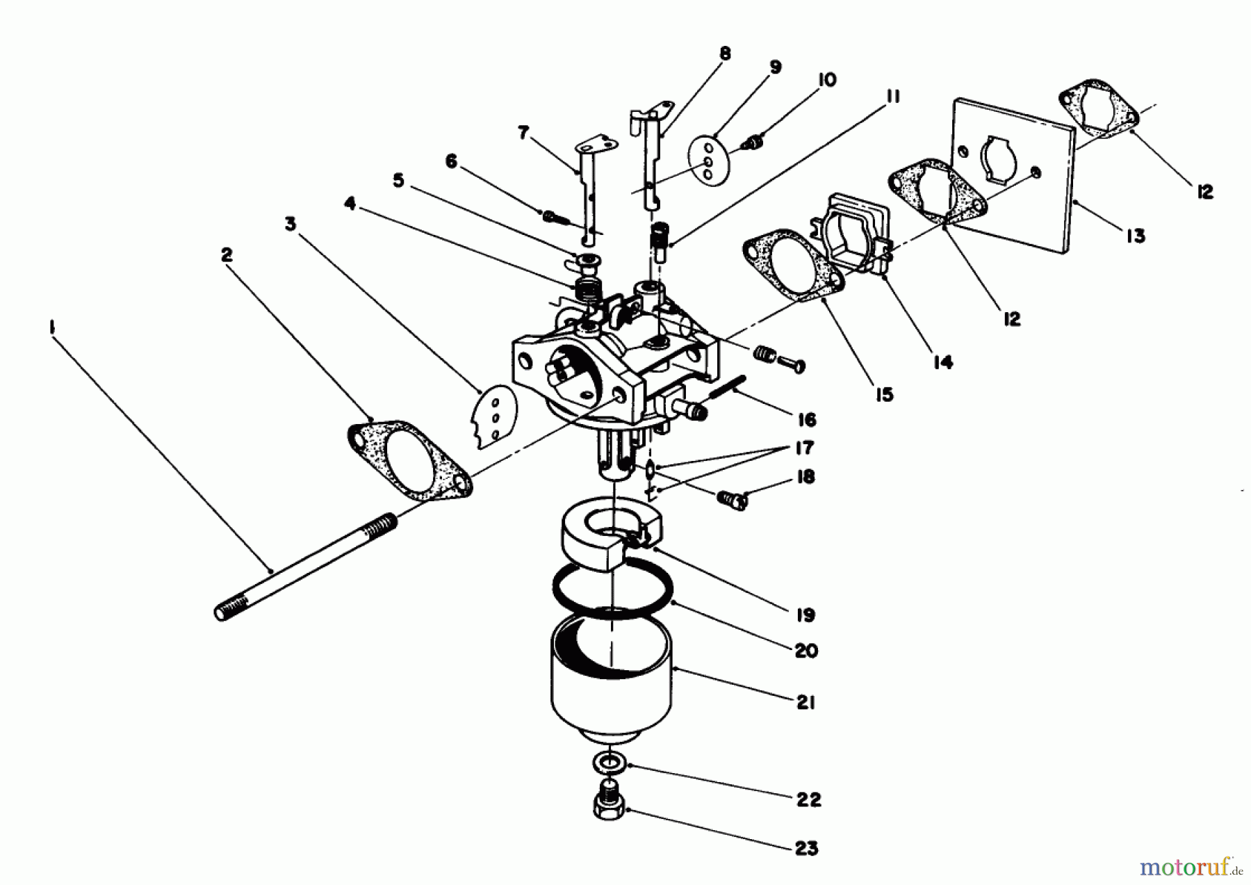  Toro Neu Mowers, Walk-Behind Seite 1 20745C - Toro Lawnmower, 1986 (6000001-6999999) CARBURETOR ASSEMBLY