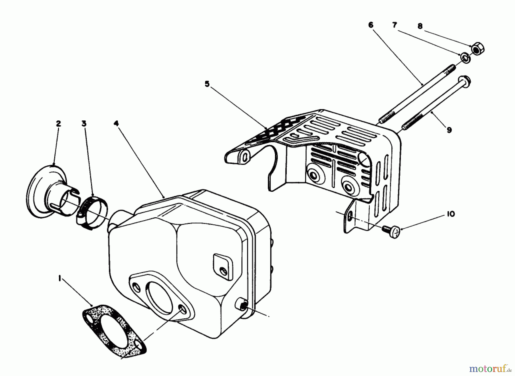  Toro Neu Mowers, Walk-Behind Seite 1 20745C - Toro Lawnmower, 1986 (6000001-6999999) MUFFLER ASSEMBLY